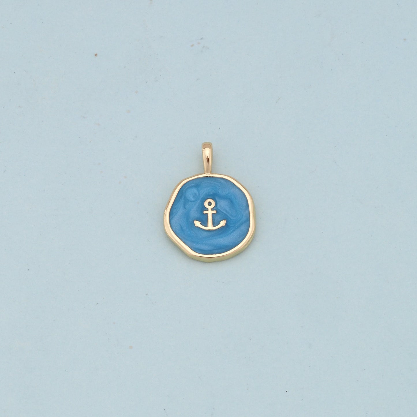 Gold enamel Anchor Charms,18K Gold Filled enamel Pendant Charm Bracelet Necklace for DIY Jewelry Making Supply