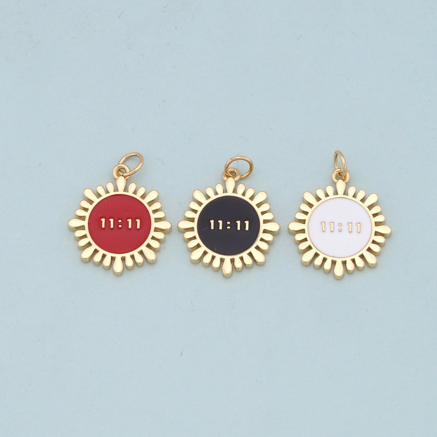 Gold 11:11 Charms,18K Gold Filled angel numbers Pendant,angel numbers Charm Bracelet Necklace for DIY Jewelry Making Supply
