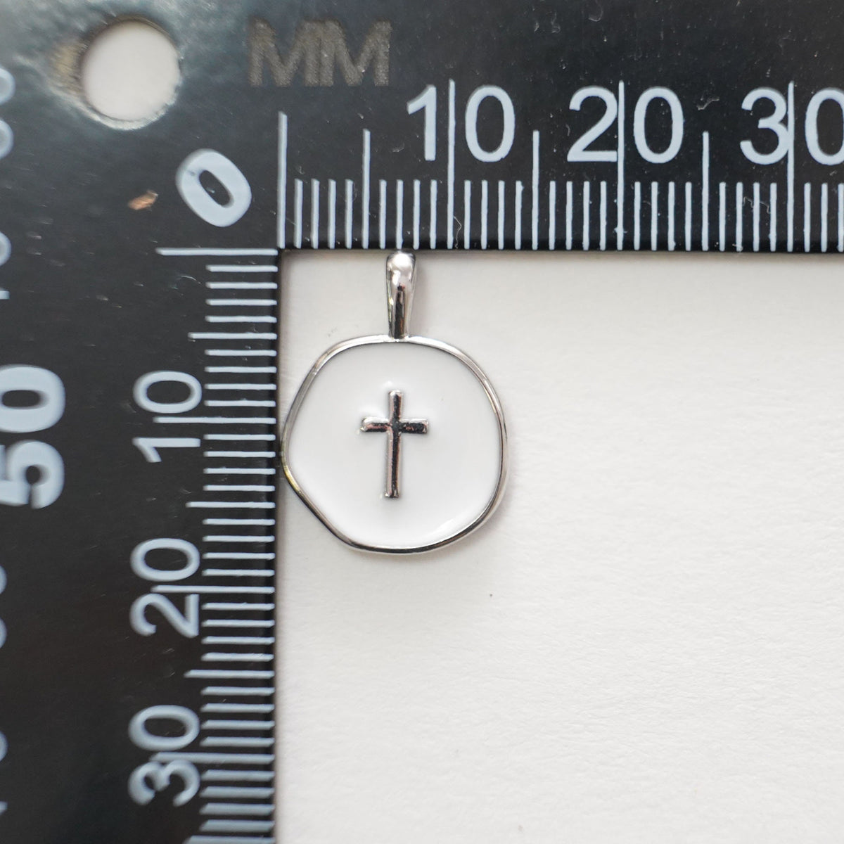 18K Gold Filled Enamel Cross Charm Pendant for Jewelry Making