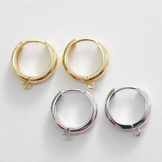 1pair 18K Gold Filled Hoops earring components,Gold Earrings,Dainty Hoops Huggie,Gold Huggies Hoop Earrings