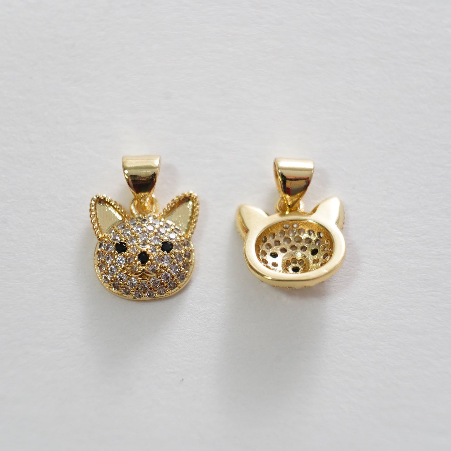 Gold Dog Charms,18K Gold Filled Dog Pendant,cute Dog Charm Bracelet Necklace for DIY Jewelry Making Supply