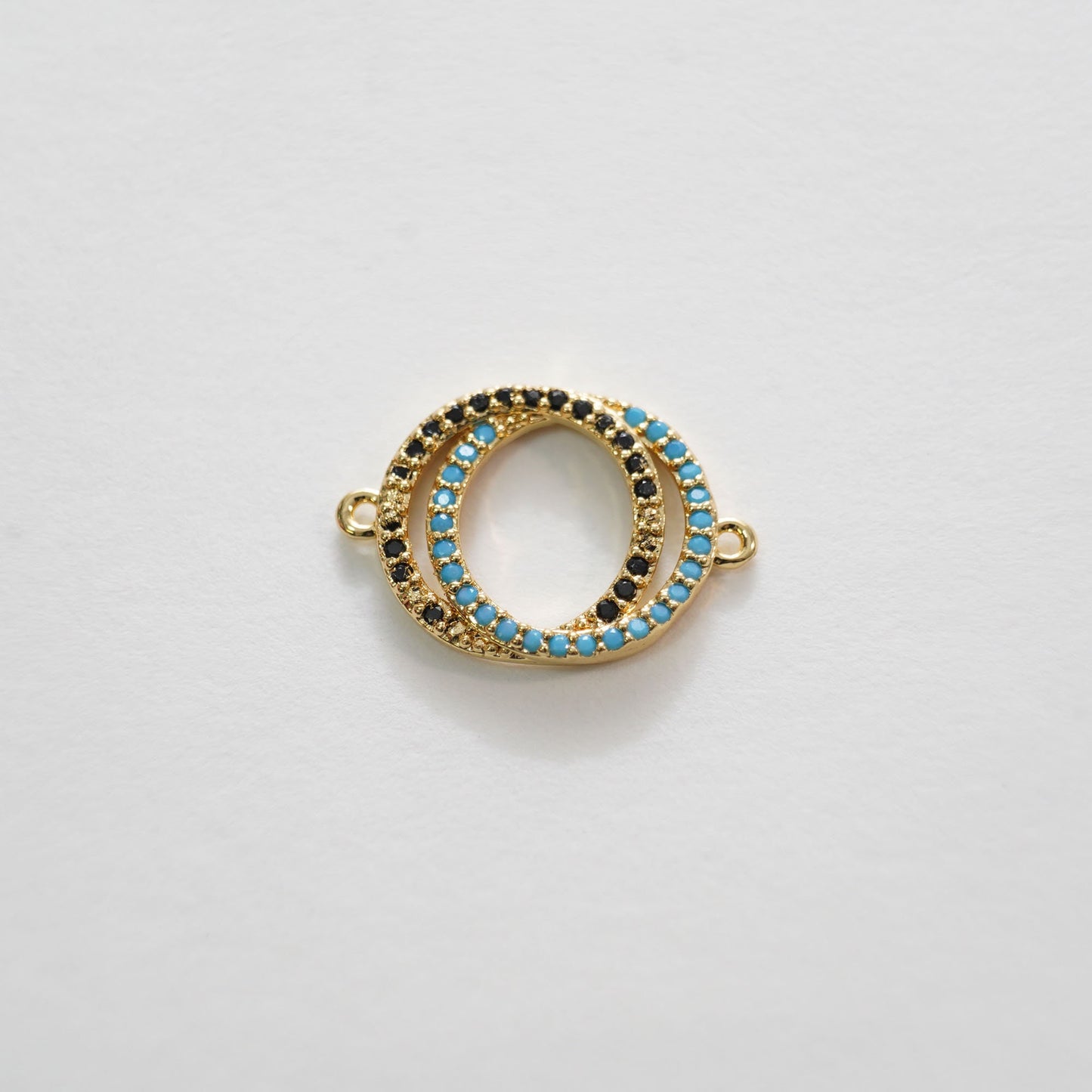 Gold double circle Connector Charms,18K Gold Filled double circle Pendant Charm Bracelet Necklace for DIY Jewelry Making Supply