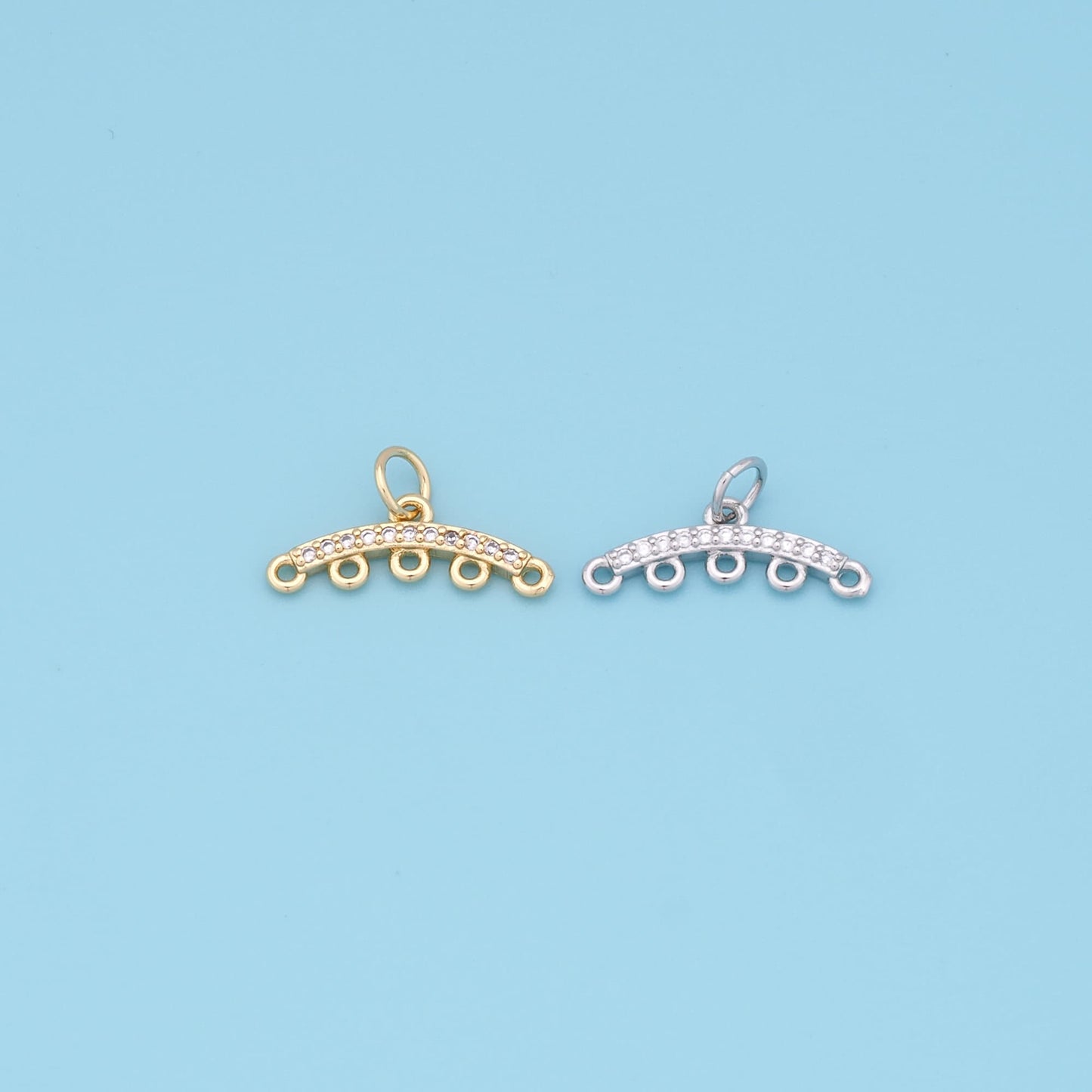 Gold Round strip Connector Charms,18K Gold Filled necklace connector Pendant,RCharm Bracelet Necklace for DIY Jewelry Making Supply