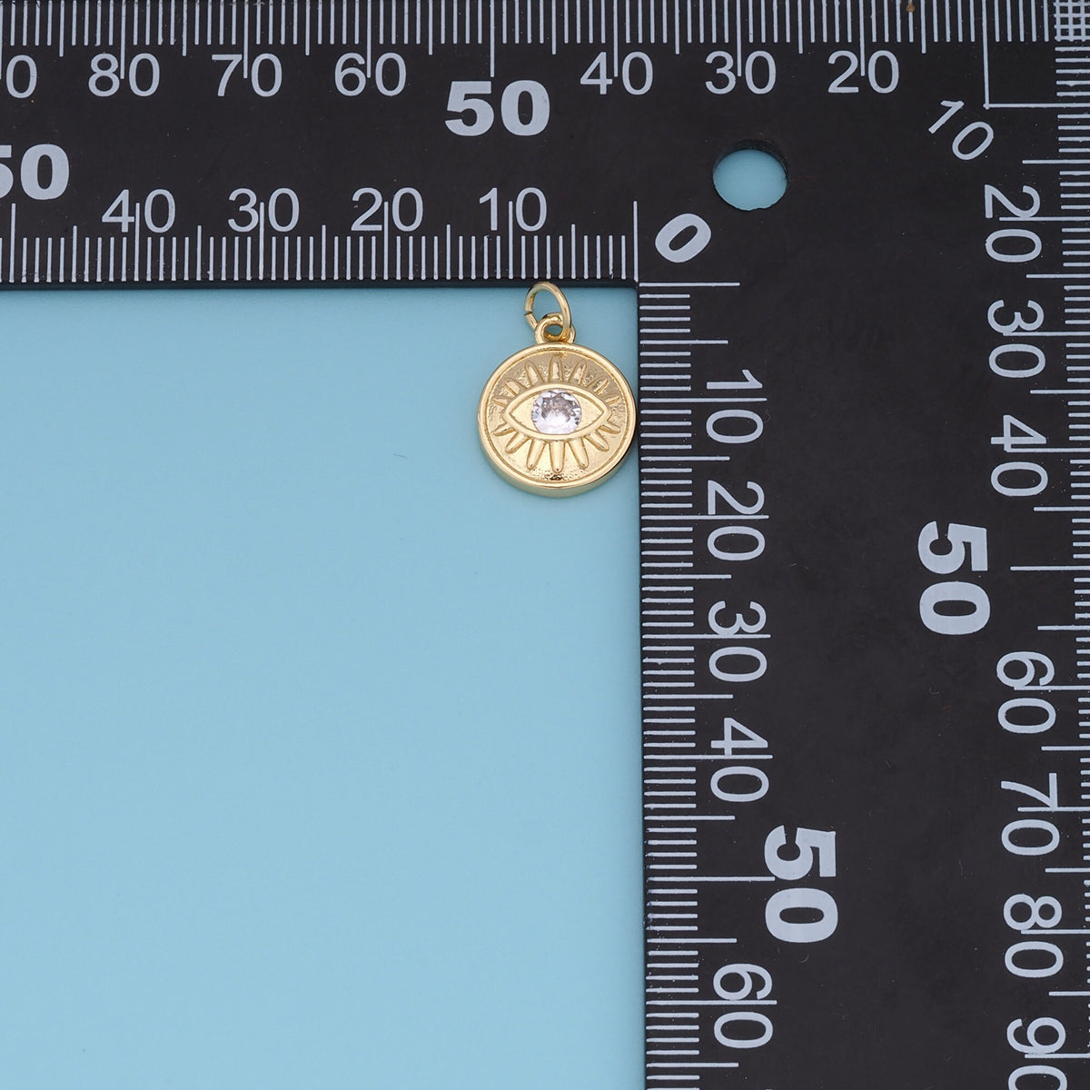 18K Gold Filled Evil Eye Charm Pendant for Jewelry Making