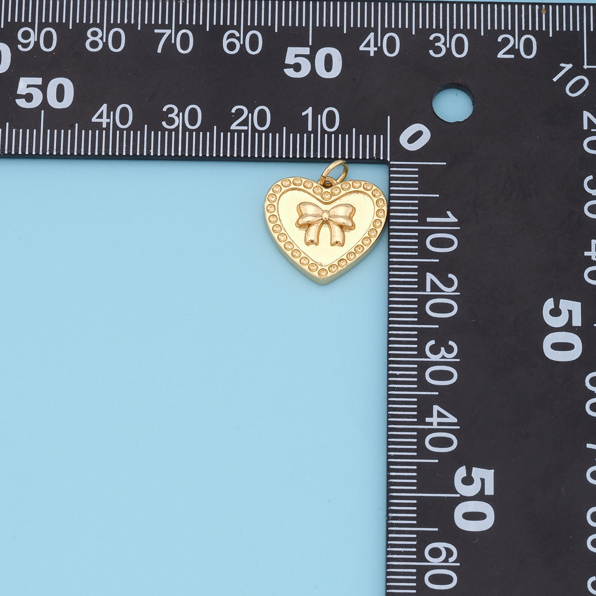Gold Bow Charms,18K Gold Filled Heart Bow Pendant,Silver bow tie Charm Bracelet Necklace for DIY Jewelry Making Supply