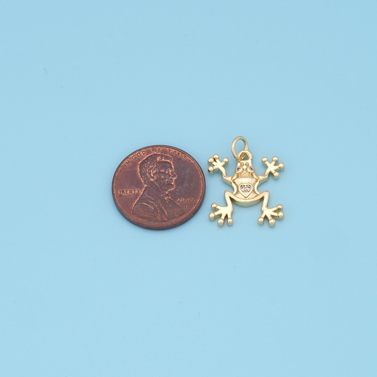 Gold frog Charms,18K Gold Filled frog Pendant Charm Bracelet Necklace for DIY Jewelry Making Supply