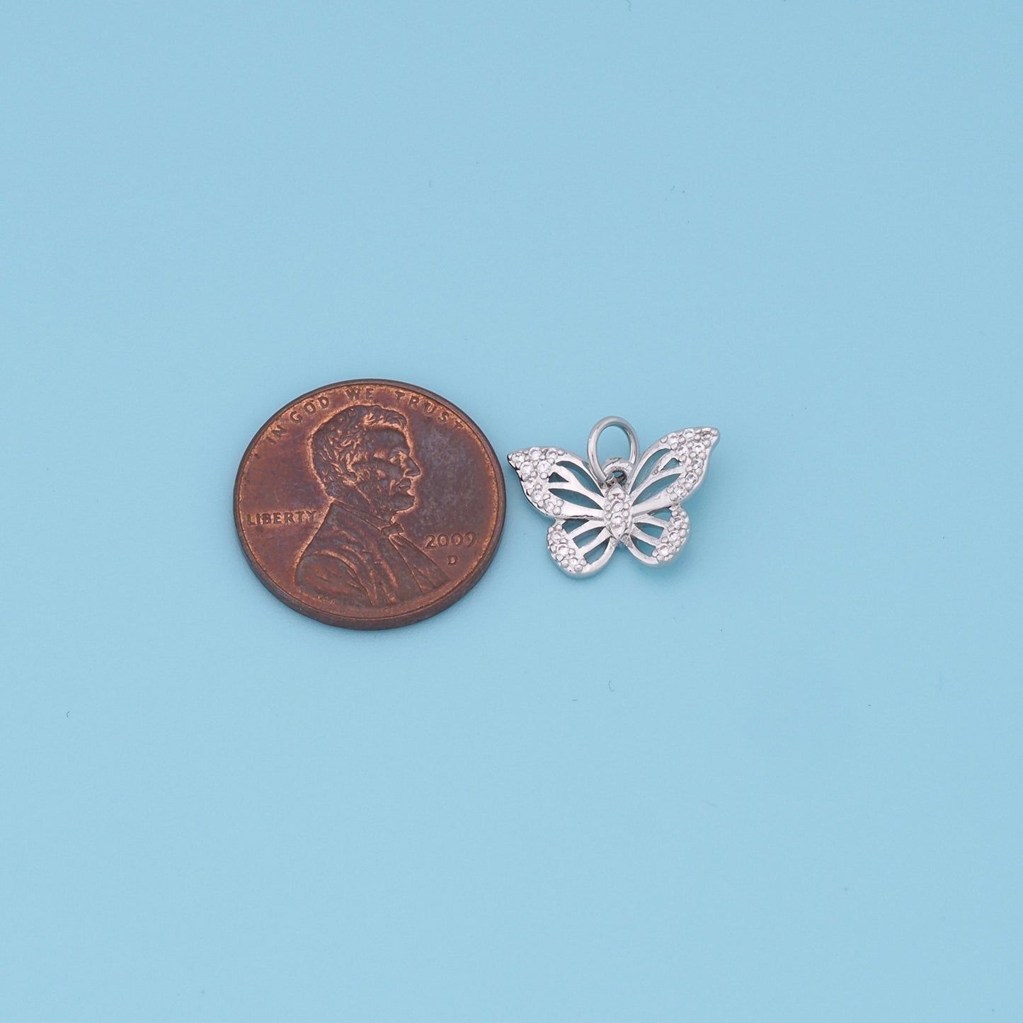 Gold Butterfly Charms,18K Gold Filled tiny Butterfly Pendant,insect Charm Bracelet Necklace for DIY Jewelry Making Supply