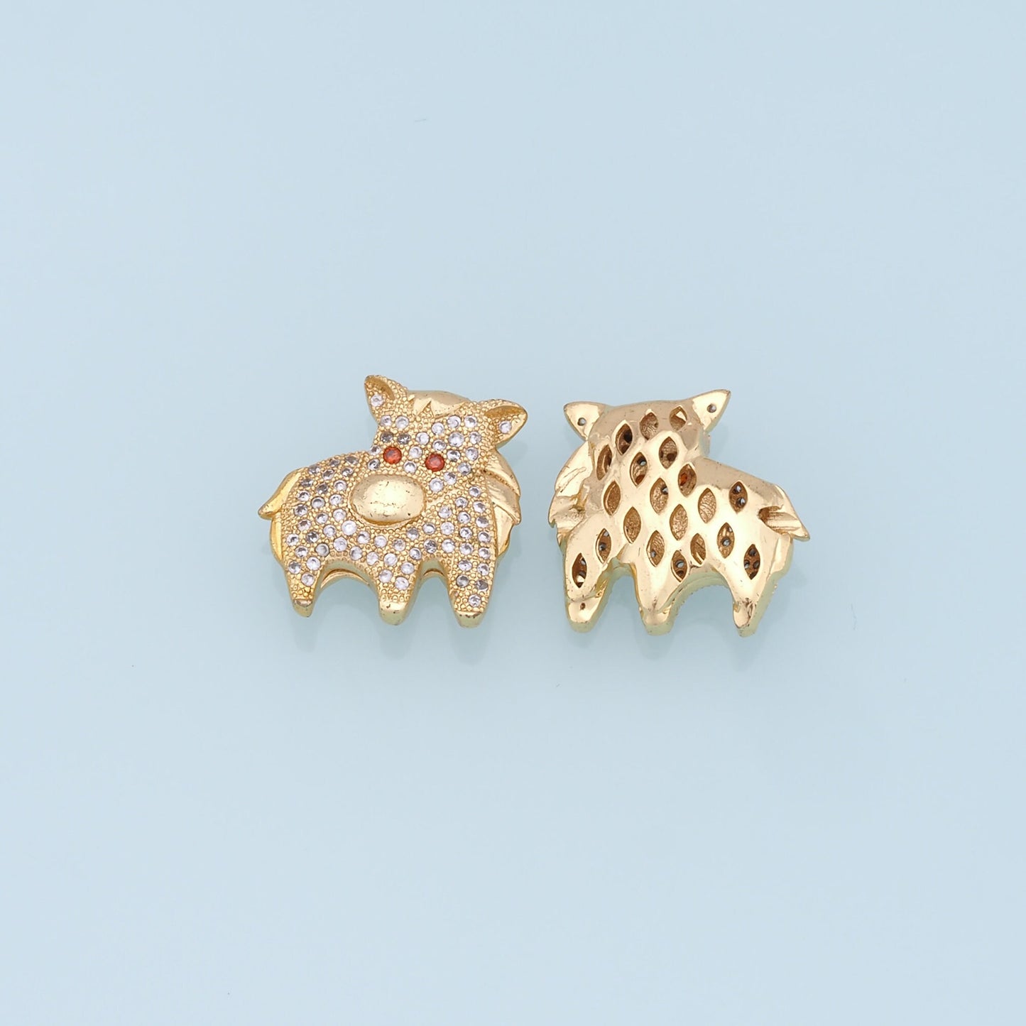 Gold Bull Charms,18K Gold Filled bull Pendant,CZ bull Charm Bracelet Necklace for DIY Jewelry Making Supply