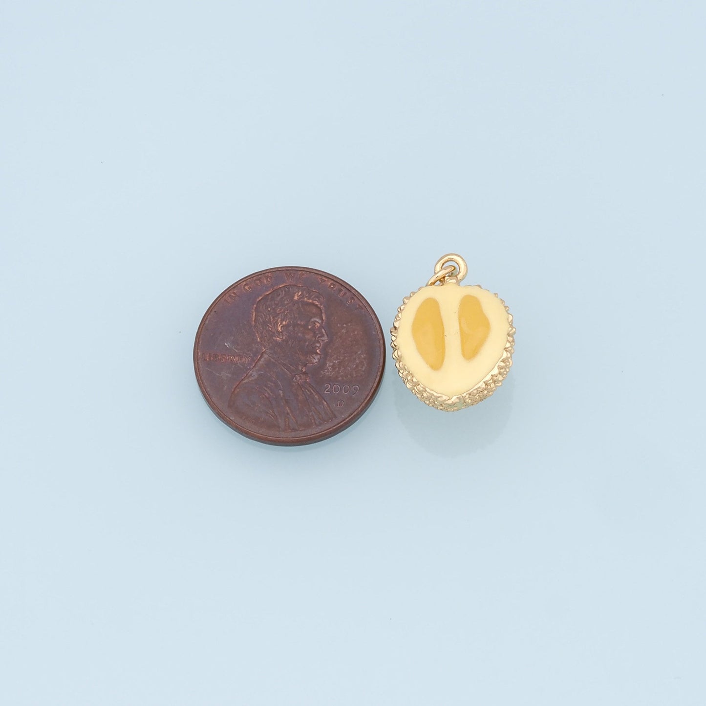 Gold Durian Charms,18K Gold Filled durian Pendant,Fruit Charm Bracelet Necklace for DIY Jewelry Making Supply