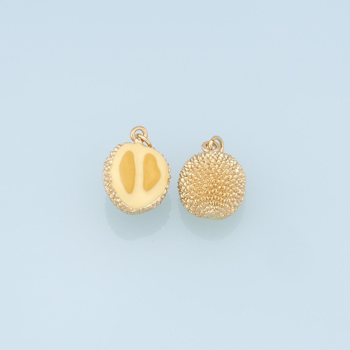 Gold Durian Charms,18K Gold Filled durian Pendant,Fruit Charm Bracelet Necklace for DIY Jewelry Making Supply