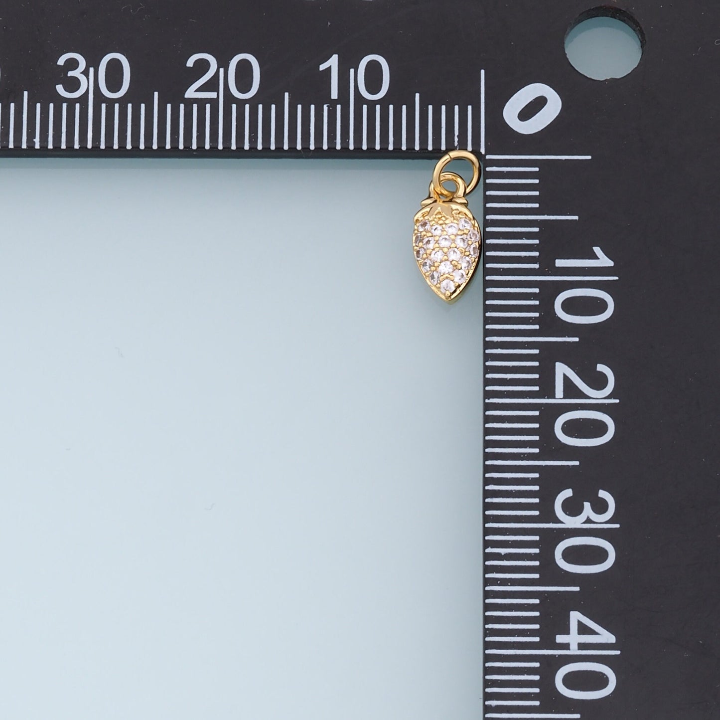 Gold Small Strawberry Charms,18K Gold Filled CZ Strawberry Pendant,Strawberry Charm Bracelet Necklace for DIY Jewelry Making Supply