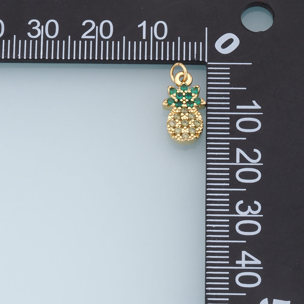 Gold Pineapple Charms,18K Gold Filled CZ Pineapple Pendant,Fruit Charm Bracelet Necklace for DIY Jewelry Making Supply