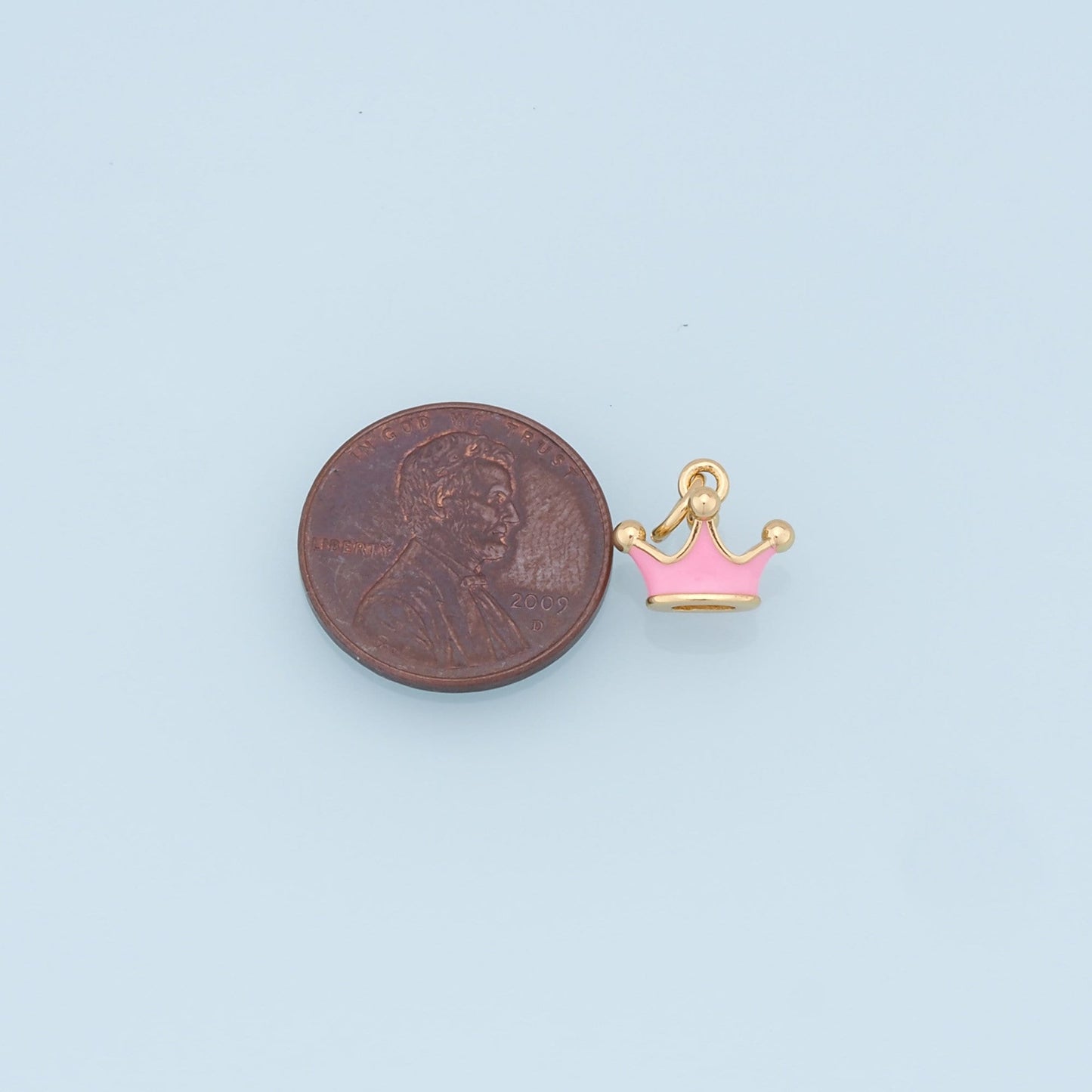 Gold Crown Charms,18K Gold Filled Crown Pendant,Enamel Crown Charm Bracelet Necklace for DIY Jewelry Making Supply