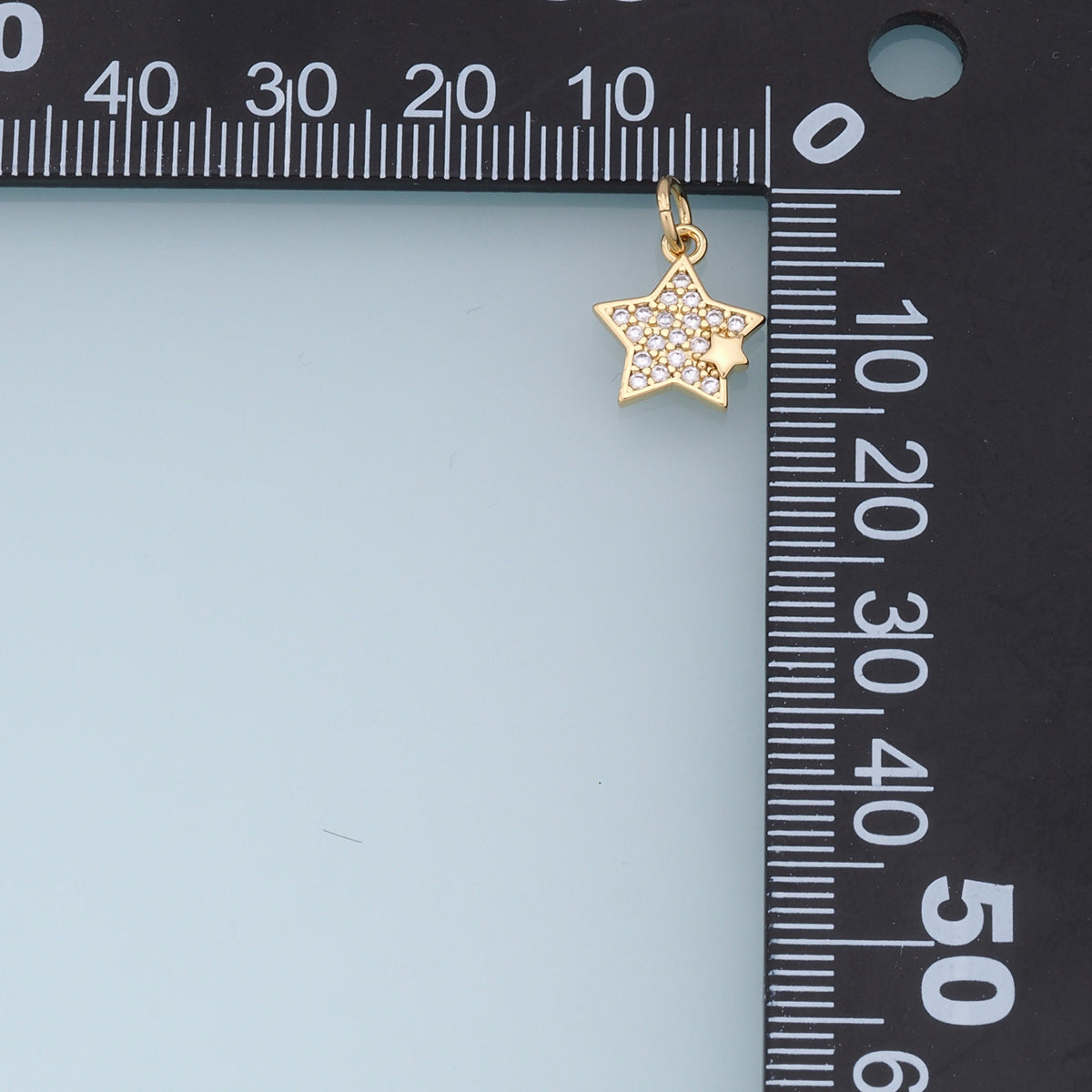 18K Gold Filled Star Pendant,CZ Micro Pave Star Charm Bracelet Necklace for DIY Jewelry Making Supply