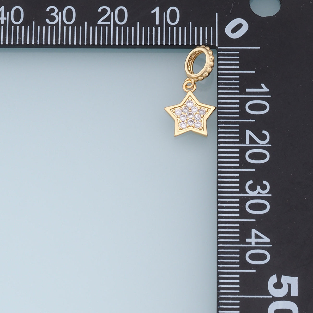 18K Gold Filled Star CZ Charm Pendant for Jewelry Making