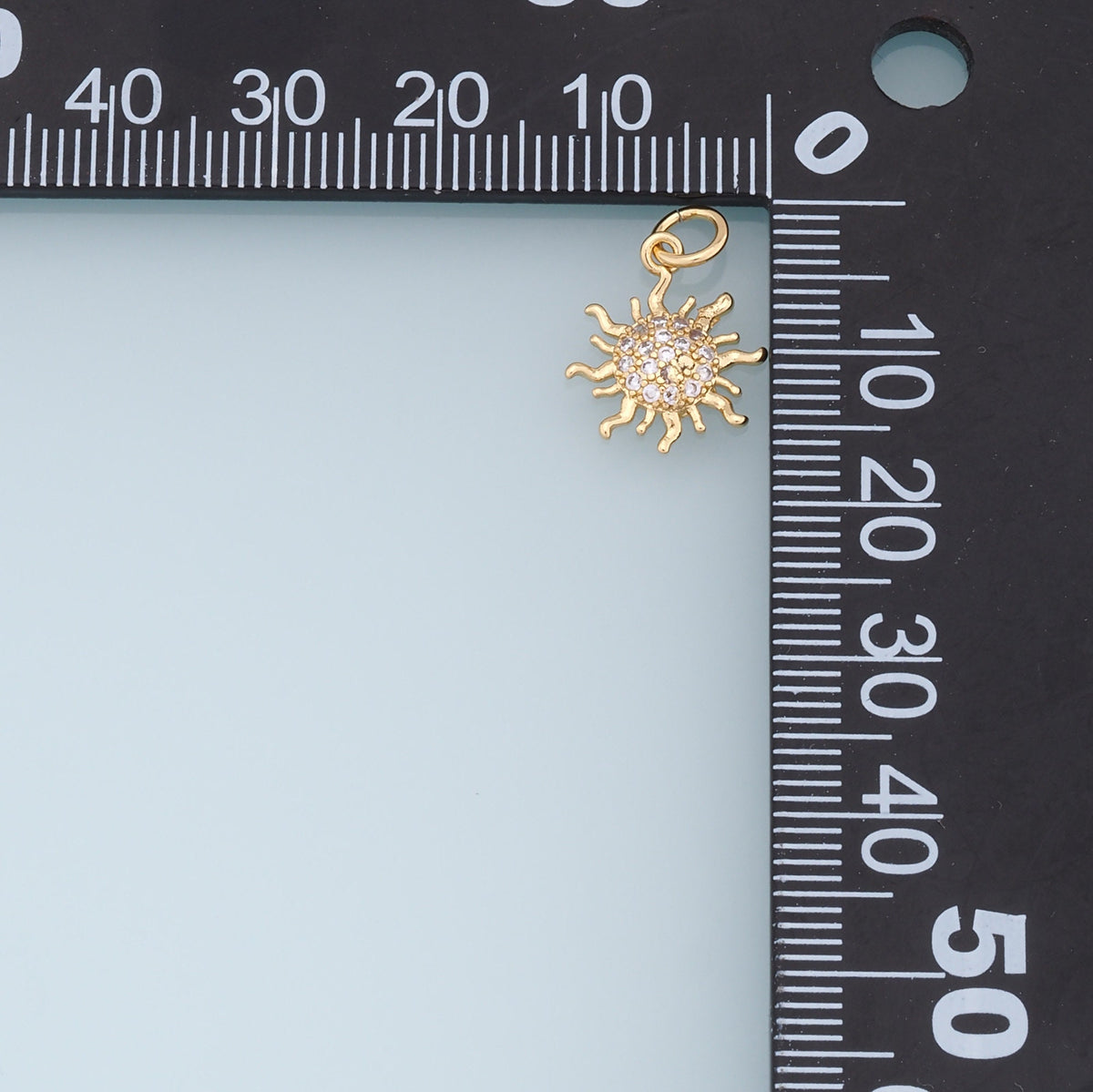 Gold CZ Sun Charms,18K Gold Filled Sun Pendant,celestial Charm Bracelet Necklace for DIY Jewelry Making Supply