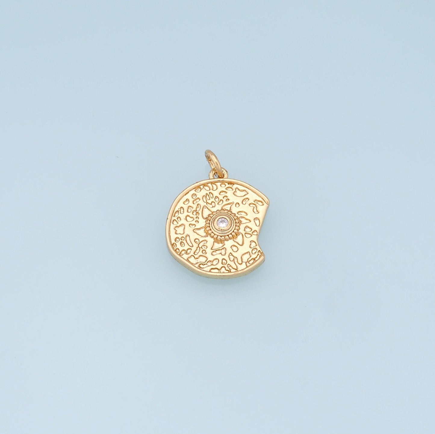 Gold Sun Charms,18K Gold Filled Sun Pendant,celestial Charm Bracelet Necklace for DIY Jewelry Making Supply