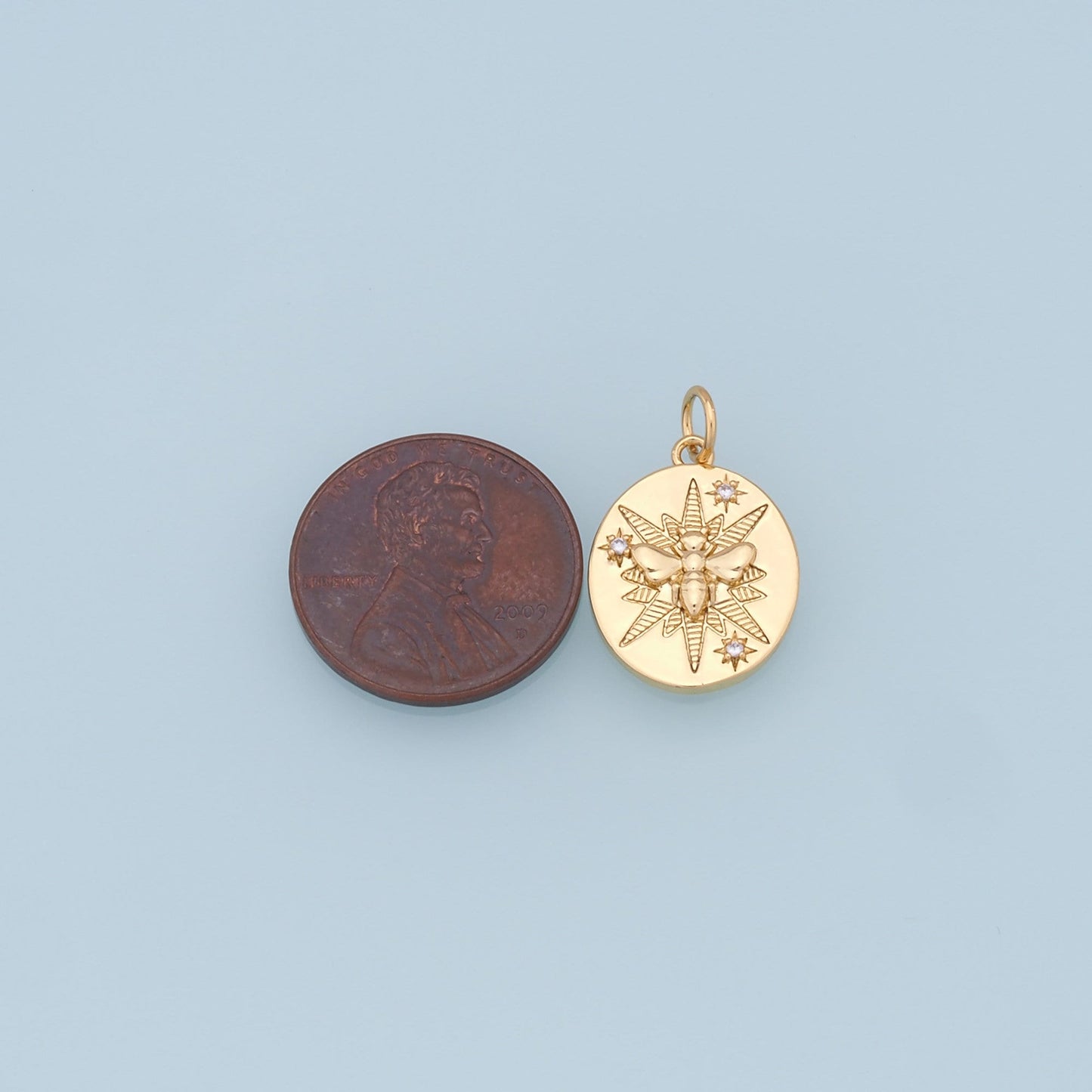 Gold Bee Star Charms,18K Gold Filled Starburst Pendant,North Star Charm Bracelet Necklace for DIY Jewelry Making Supply