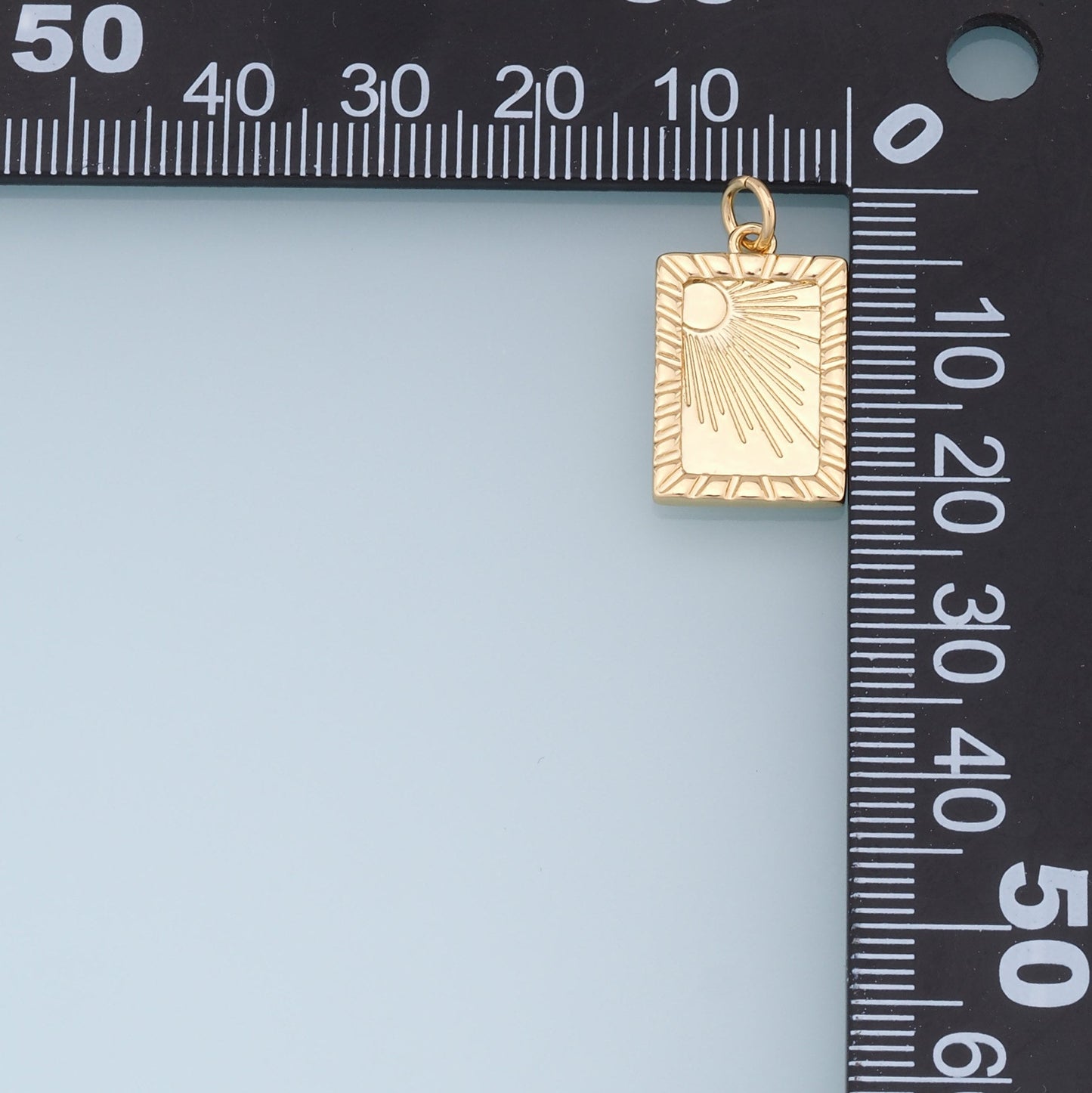 Gold Square Sun Charms,18K Gold Filled Sun Pendant,celestial Charm Bracelet Necklace for DIY Jewelry Making Supply