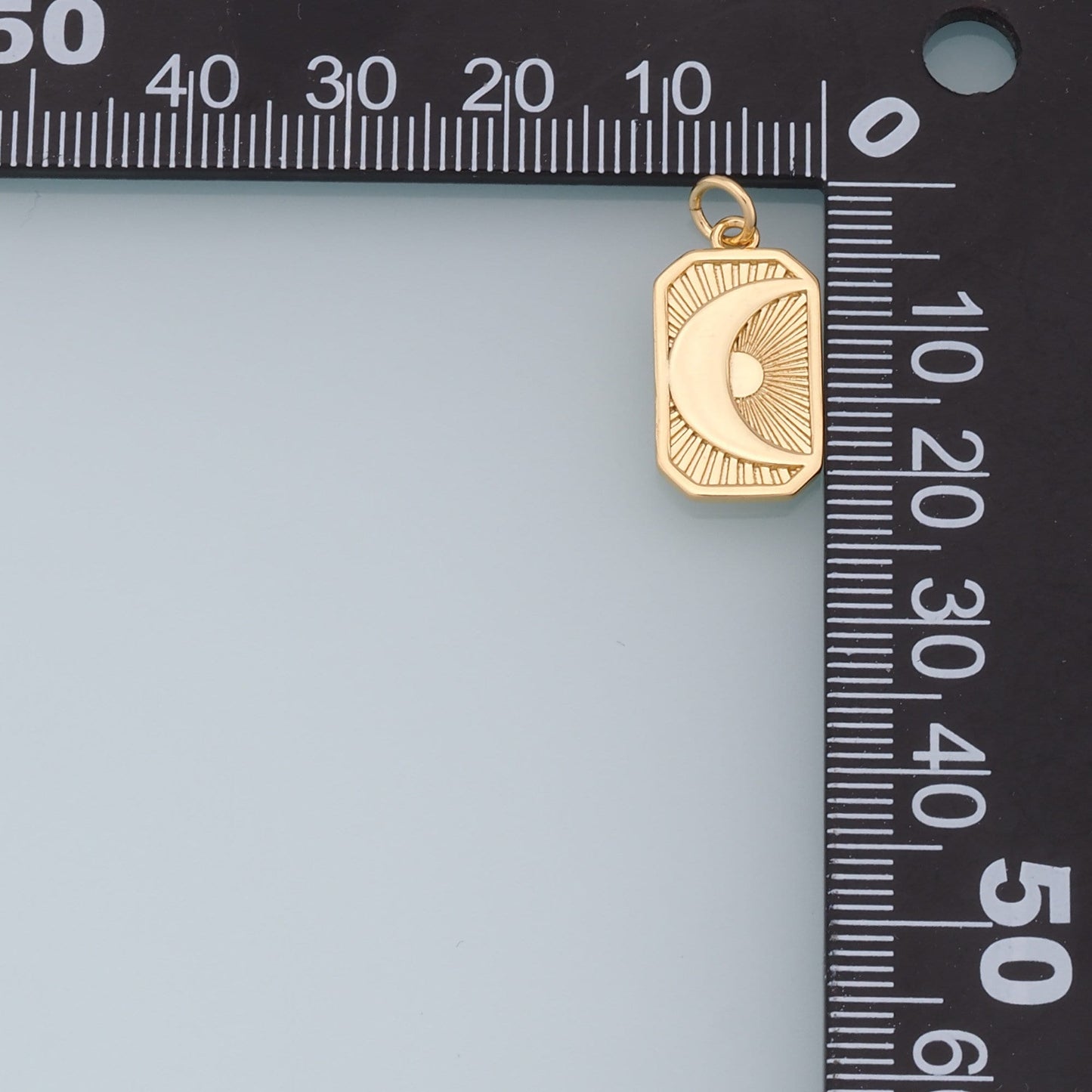 Gold Square Moon Charms,18K Gold Filled Moon Pendant,Celestial Charm Bracelet Necklace for DIY Jewelry Making Supply