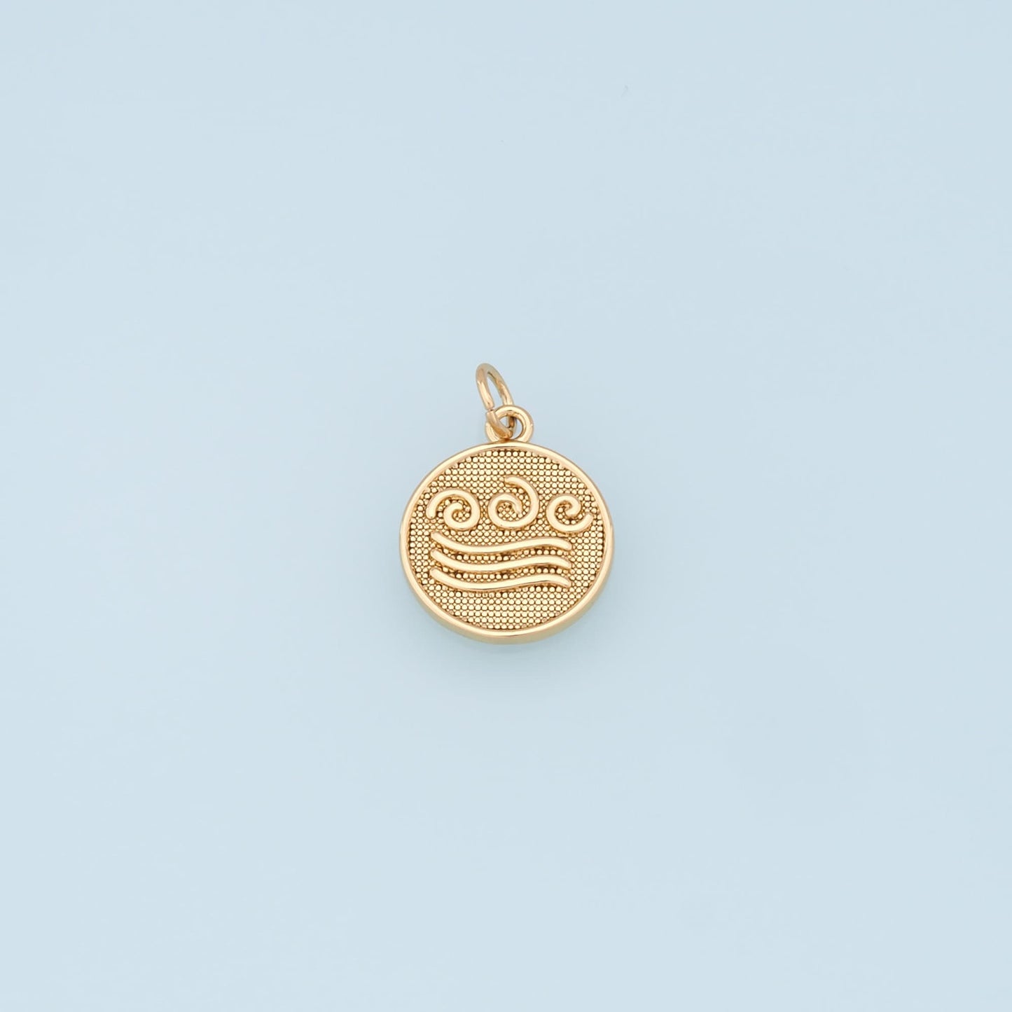 Gold element Charms,18K Gold Filled Fire Wind Earth Water Pendant,Element Charm Bracelet Necklace for DIY Jewelry Making Supply