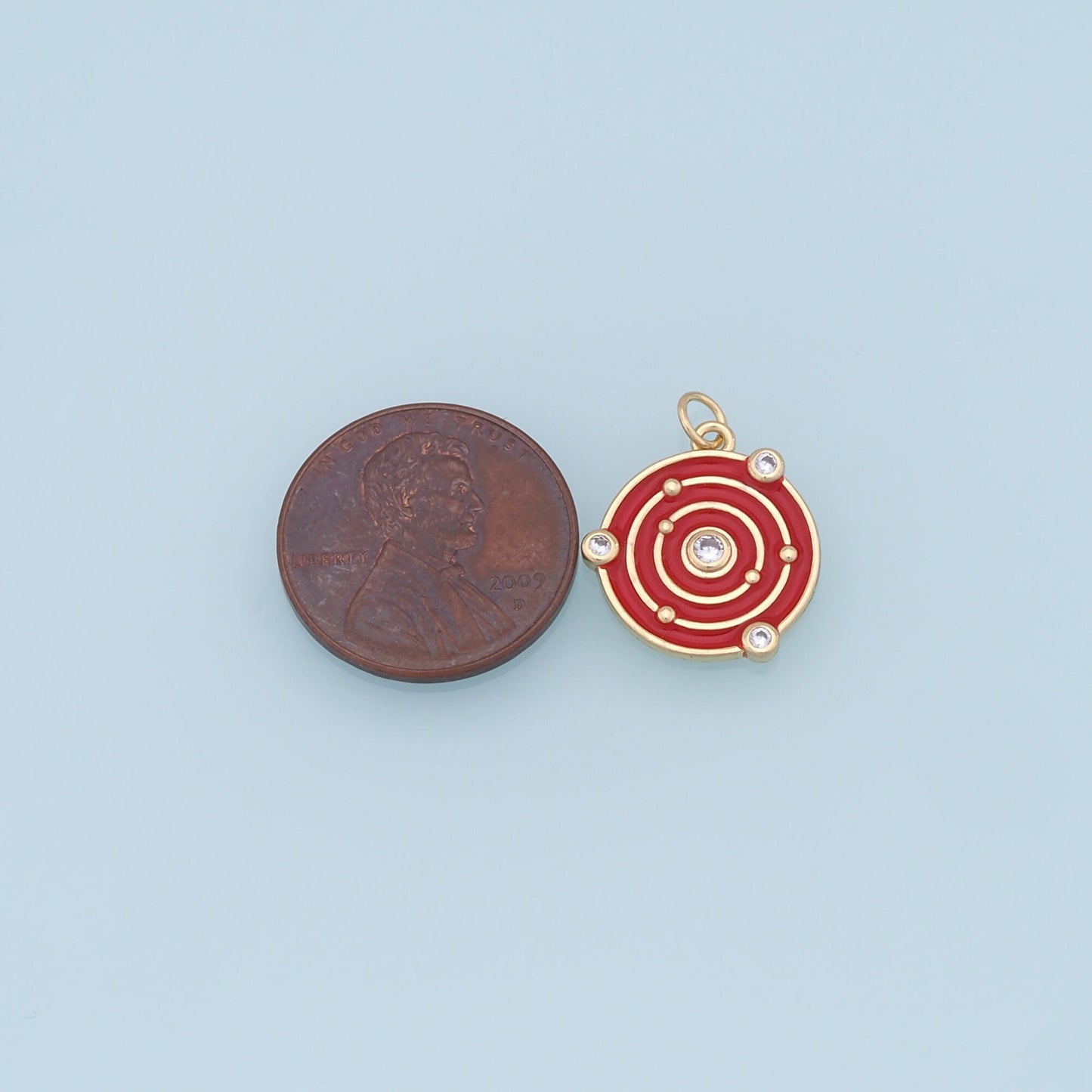 Gold Round Space Charms,18K Gold Filled Enamel Space Pendant,Space Charm Bracelet Necklace for DIY Jewelry Making Supply