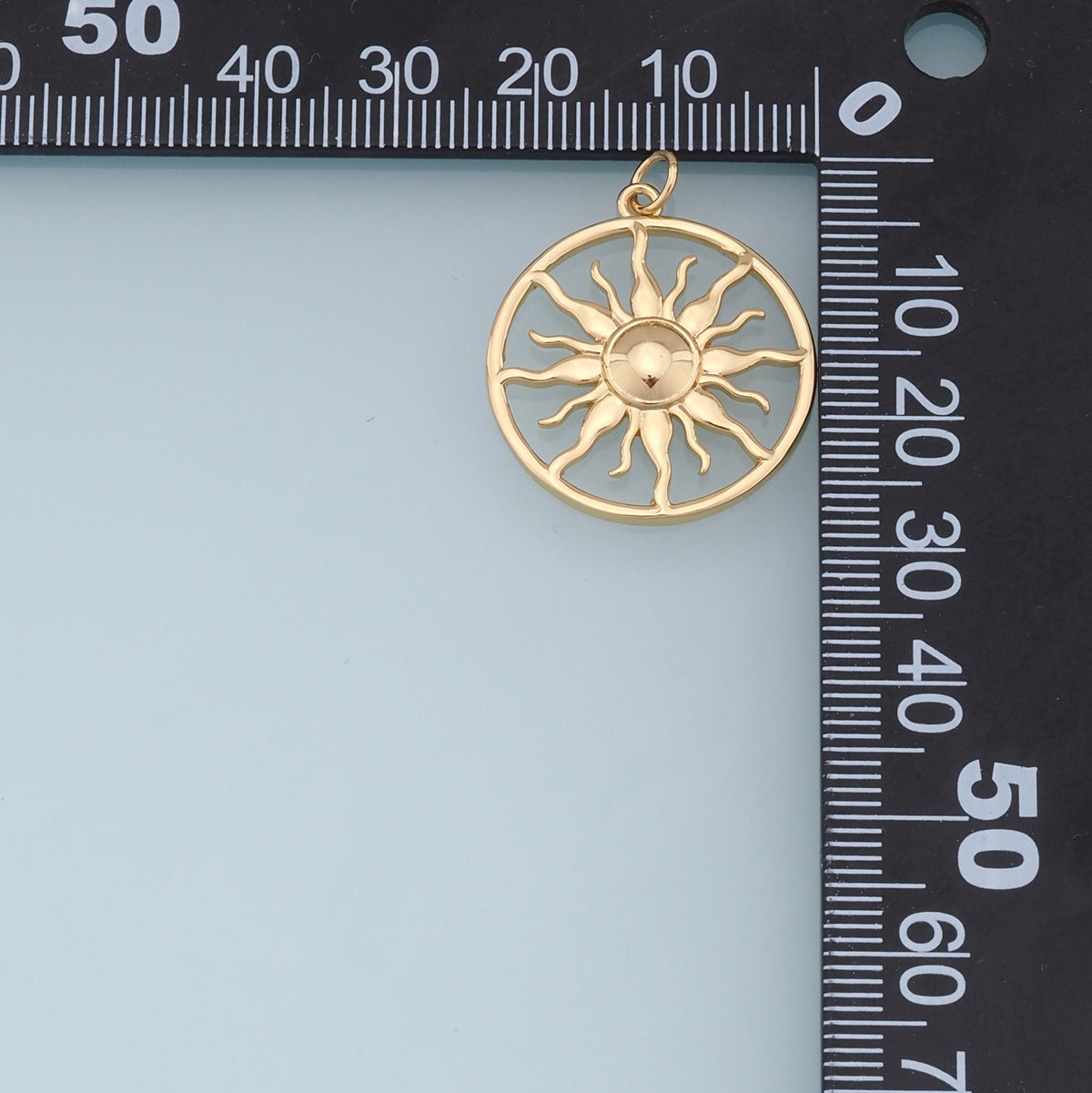 18K Gold Filled Sun Charm Pendant for Jewelry Making
