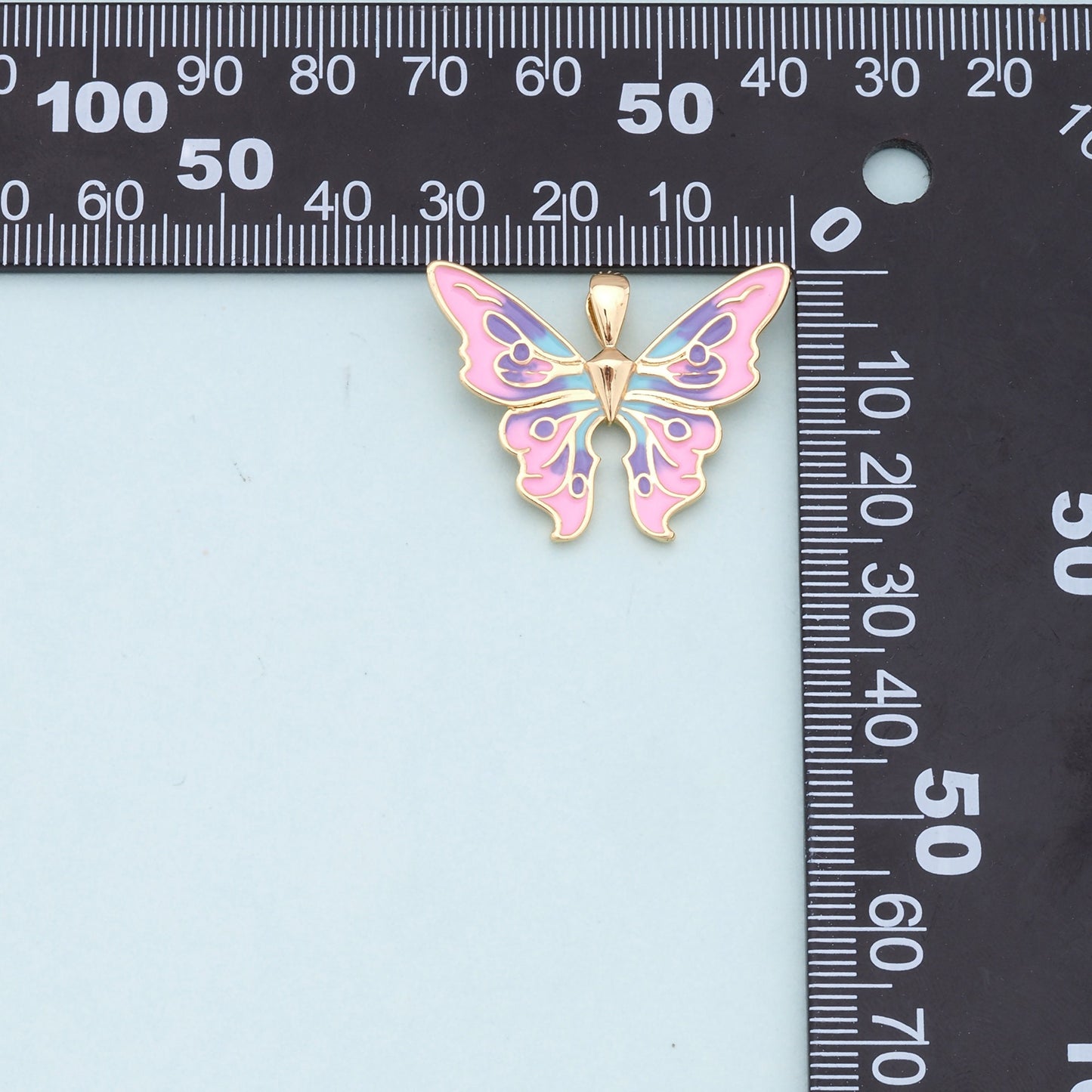 Gold Pink Butterfly Charms,18K Gold Filled Butterfly Pendant,Enamel Butterfly Charm Bracelet Necklace for DIY Jewelry Making Supply