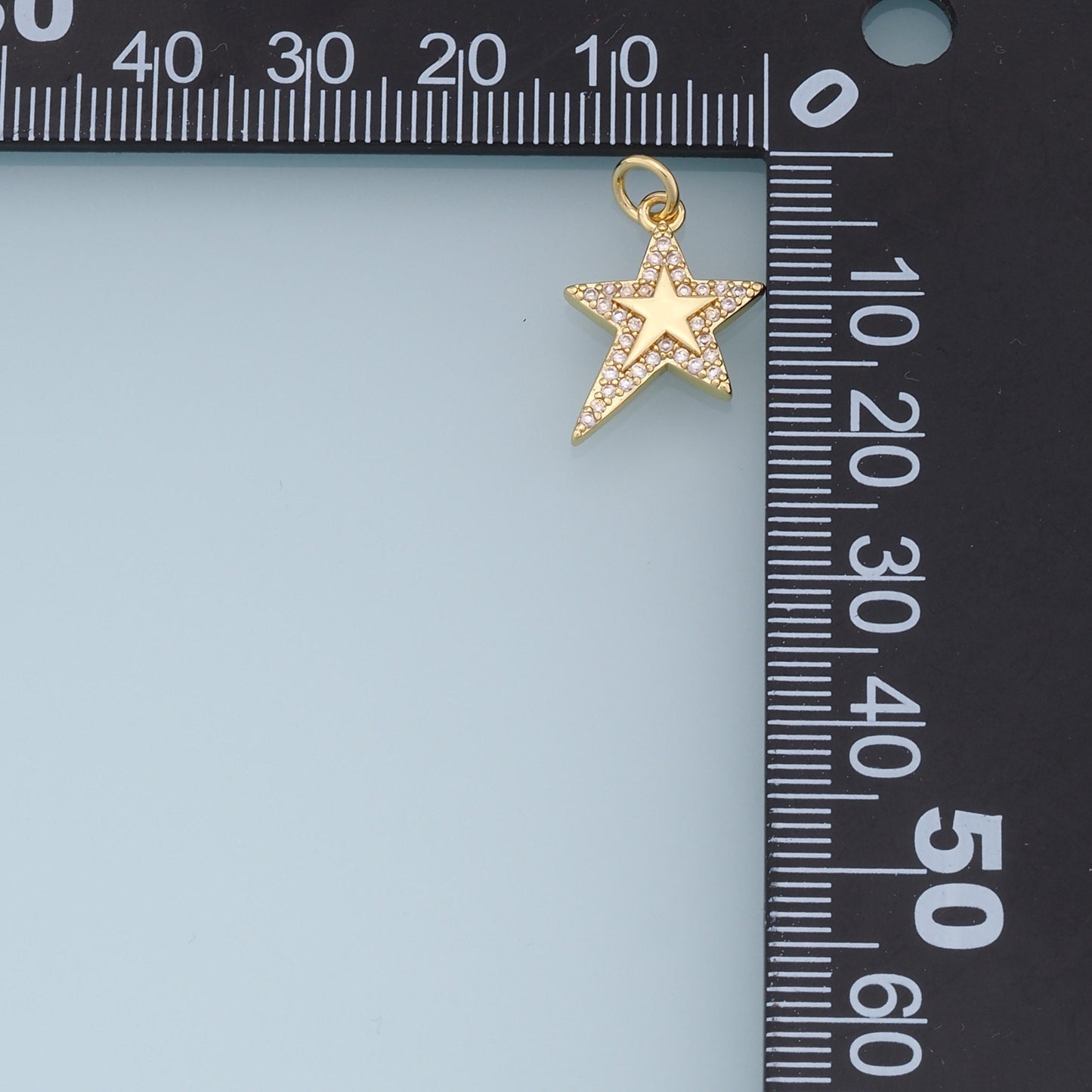 18K Gold Filled Star Pendant,CZ Micro Pave Star Charm Bracelet Necklace for DIY Jewelry Making Supply
