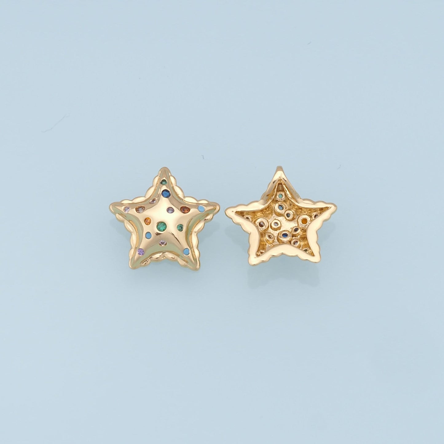 Gold Star Charms,18K Gold Filled Star Pendant,Color Star Charm Bracelet Necklace for DIY Jewelry Making Supply
