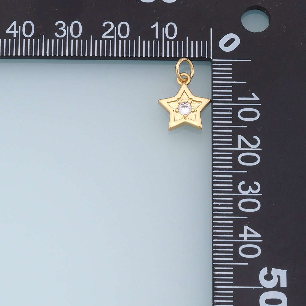 18K Gold Filled Star Pendant,CZ Star Charm Bracelet Necklace for DIY Jewelry Making Supply