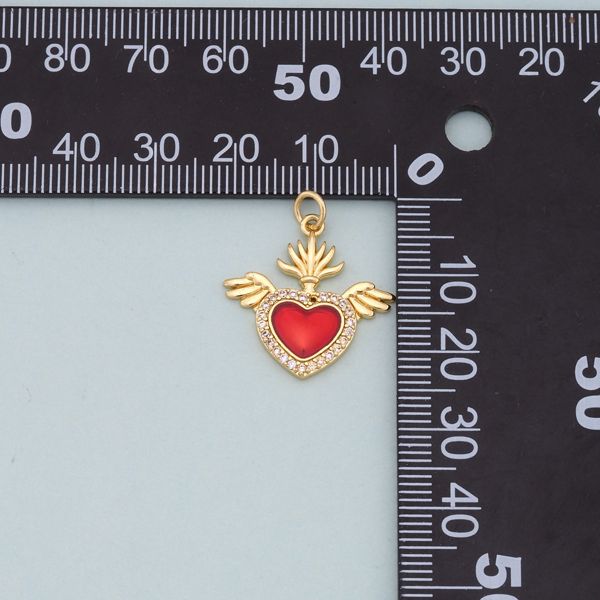 18K Gold Filled Sacred Heart Charm Pendant for Jewelry Making