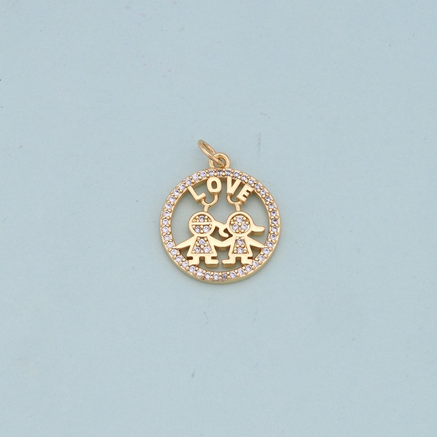 Gold Love Charms,18K Gold Fille Love Pendant,Love Charm Bracelet Necklace for DIY Jewelry Making Supply
