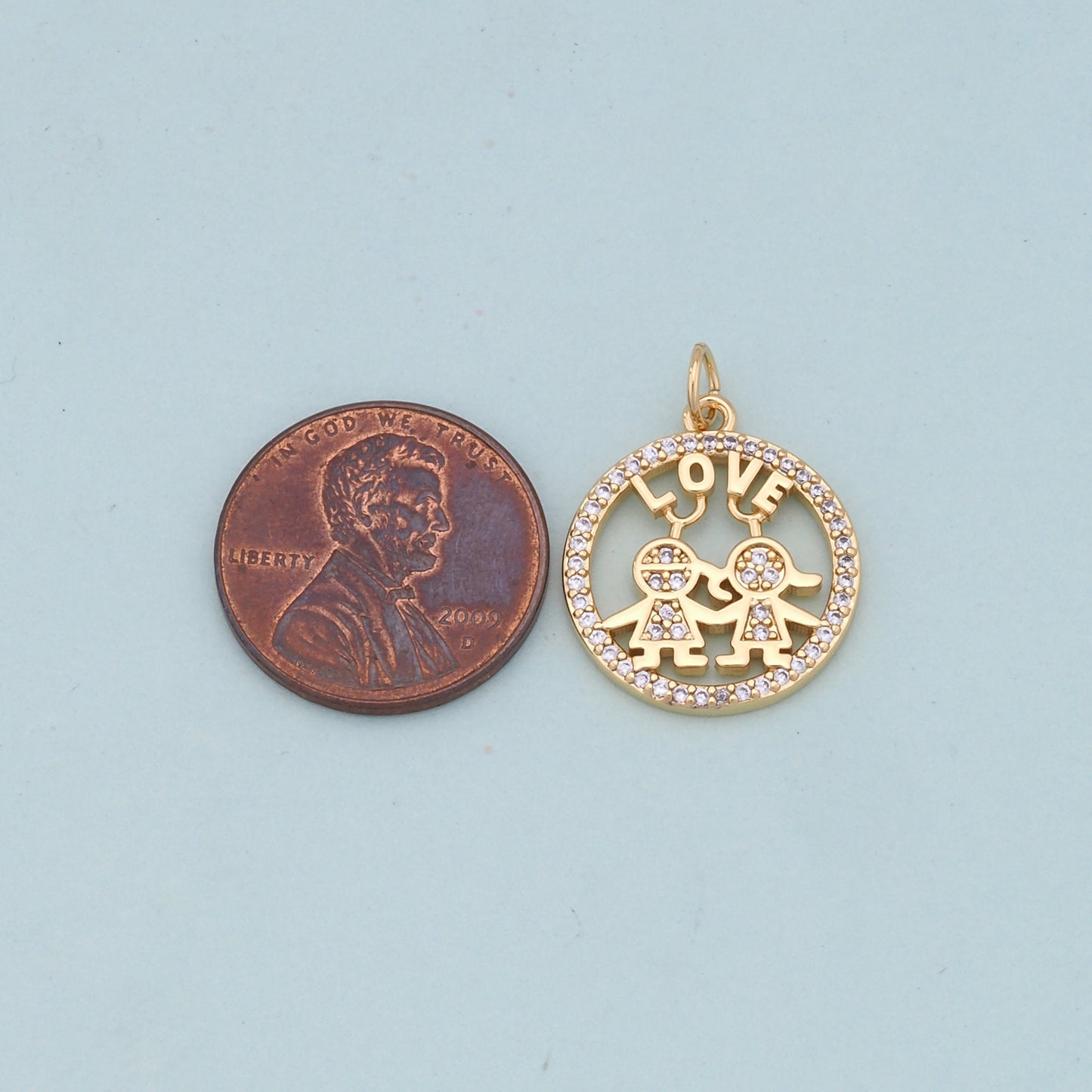 Gold Love Charms,18K Gold Fille Love Pendant,Love Charm Bracelet Necklace for DIY Jewelry Making Supply