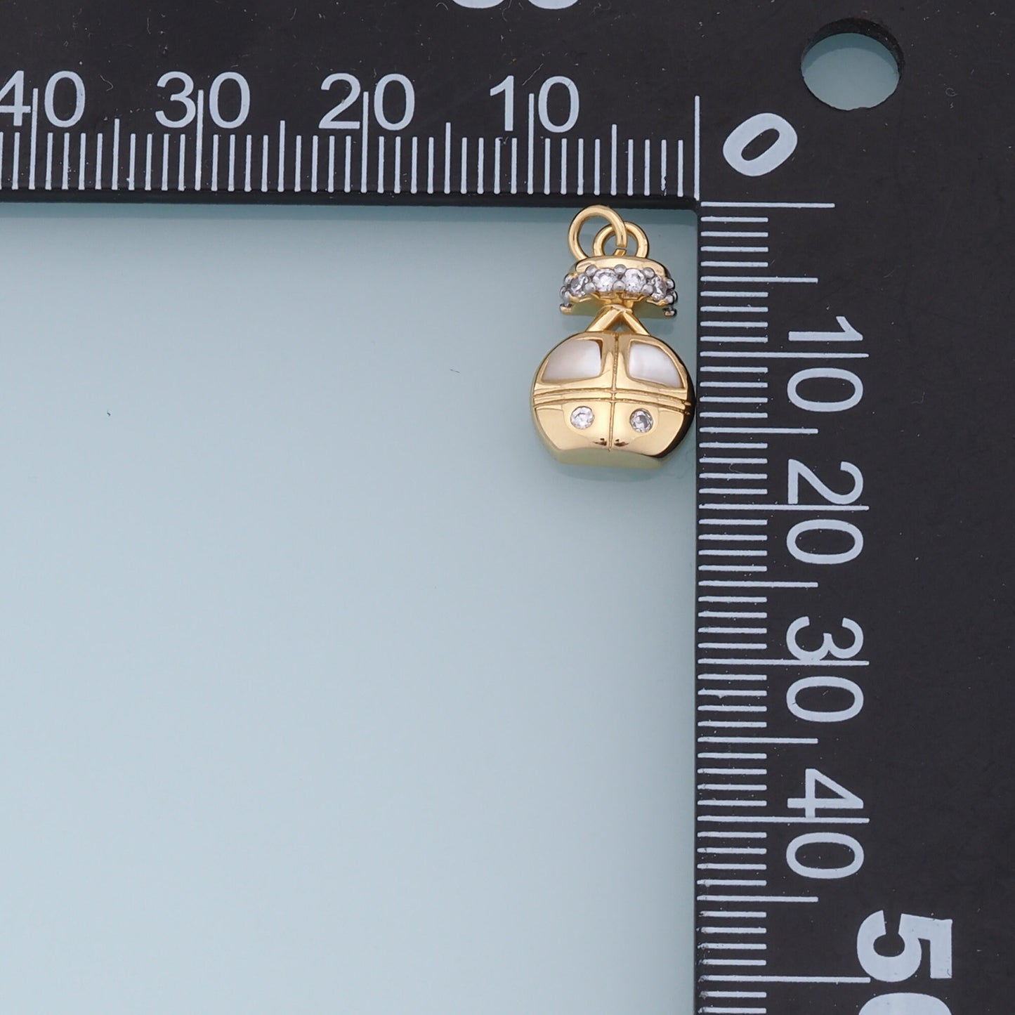 Gold Cable Car Charms,18K Gold Filled CZ Cable Car Pendant,Ski Lift Charm Bracelet Necklace for DIY Jewelry Making Supply