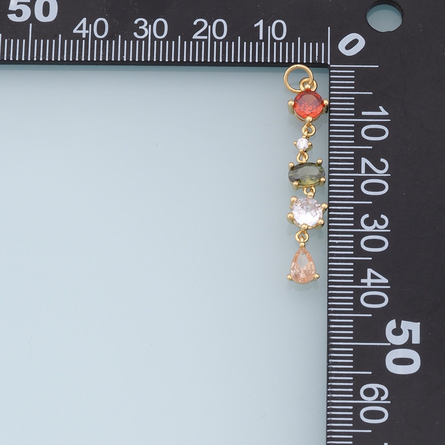 Gold Tassel Charms,18K Gold Filled Tassel Pendant,Color Crystal Tasse Charm Bracelet Necklace for DIY Jewelry Making Supply