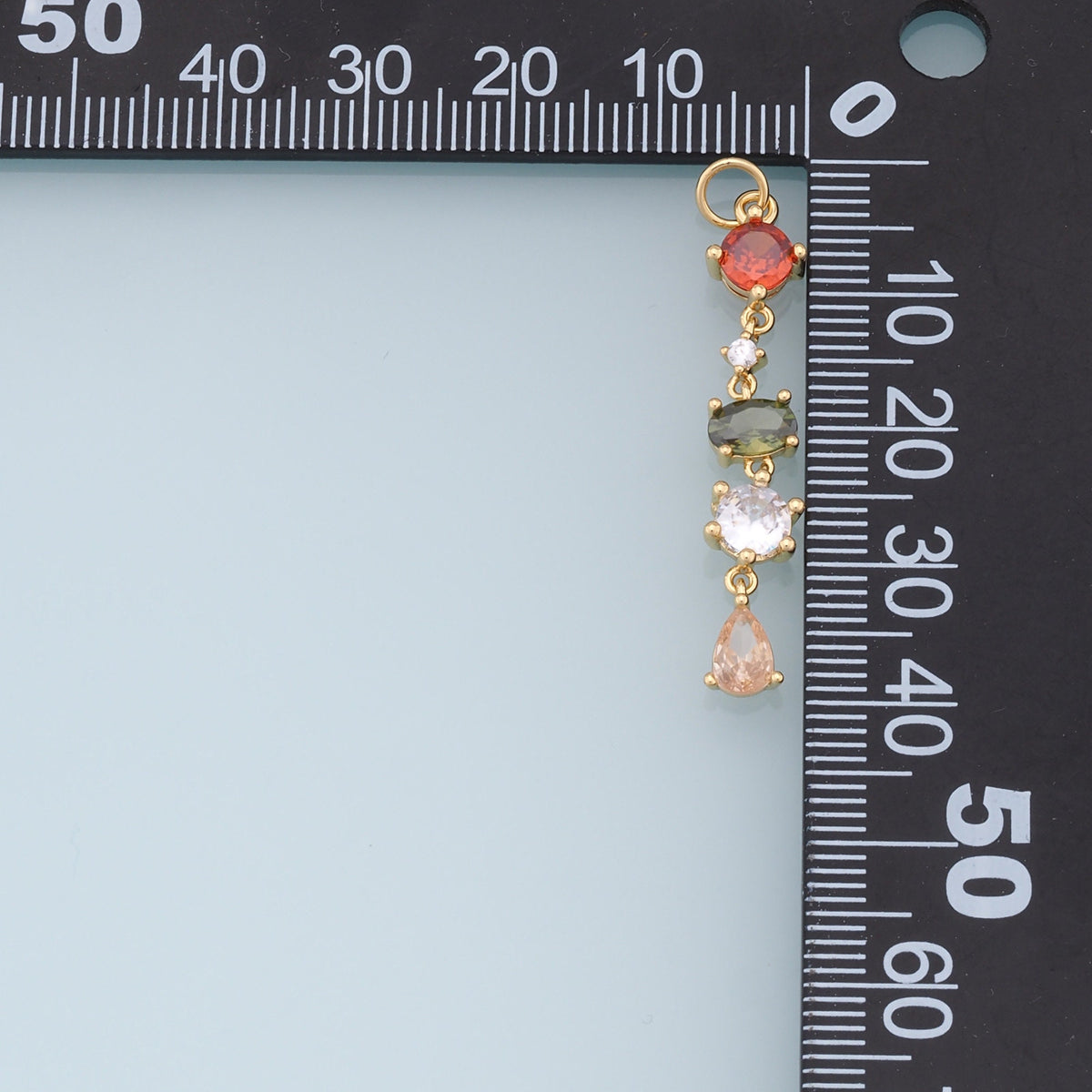 Gold Tassel Charms,18K Gold Filled Tassel Pendant,Color Crystal Tasse Charm Bracelet Necklace for DIY Jewelry Making Supply