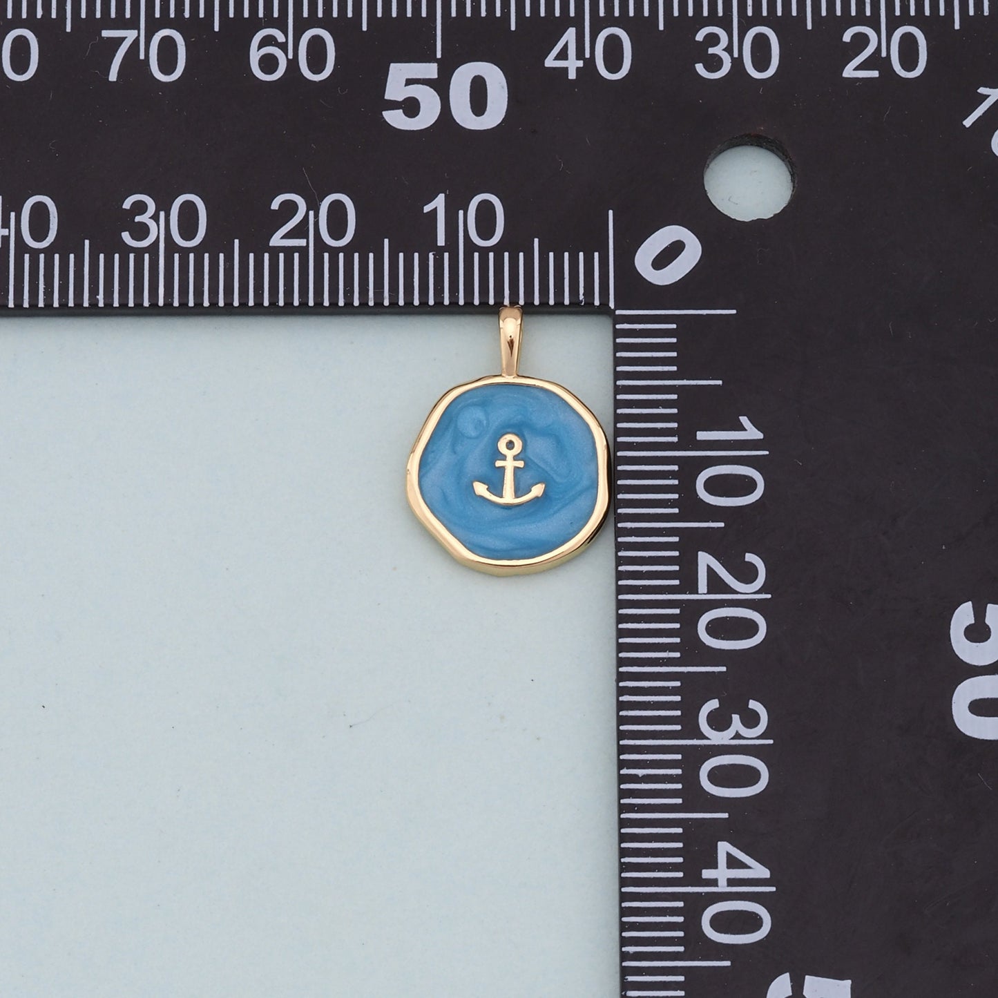 Gold enamel Anchor Charms,18K Gold Filled enamel Pendant Charm Bracelet Necklace for DIY Jewelry Making Supply