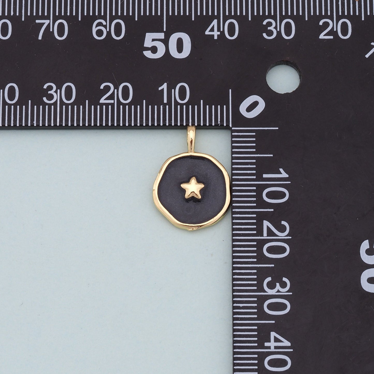 Gold Star Charms,18K Gold Filled Star Pendant,Black Star Charm Bracelet Necklace for DIY Jewelry Making Supply