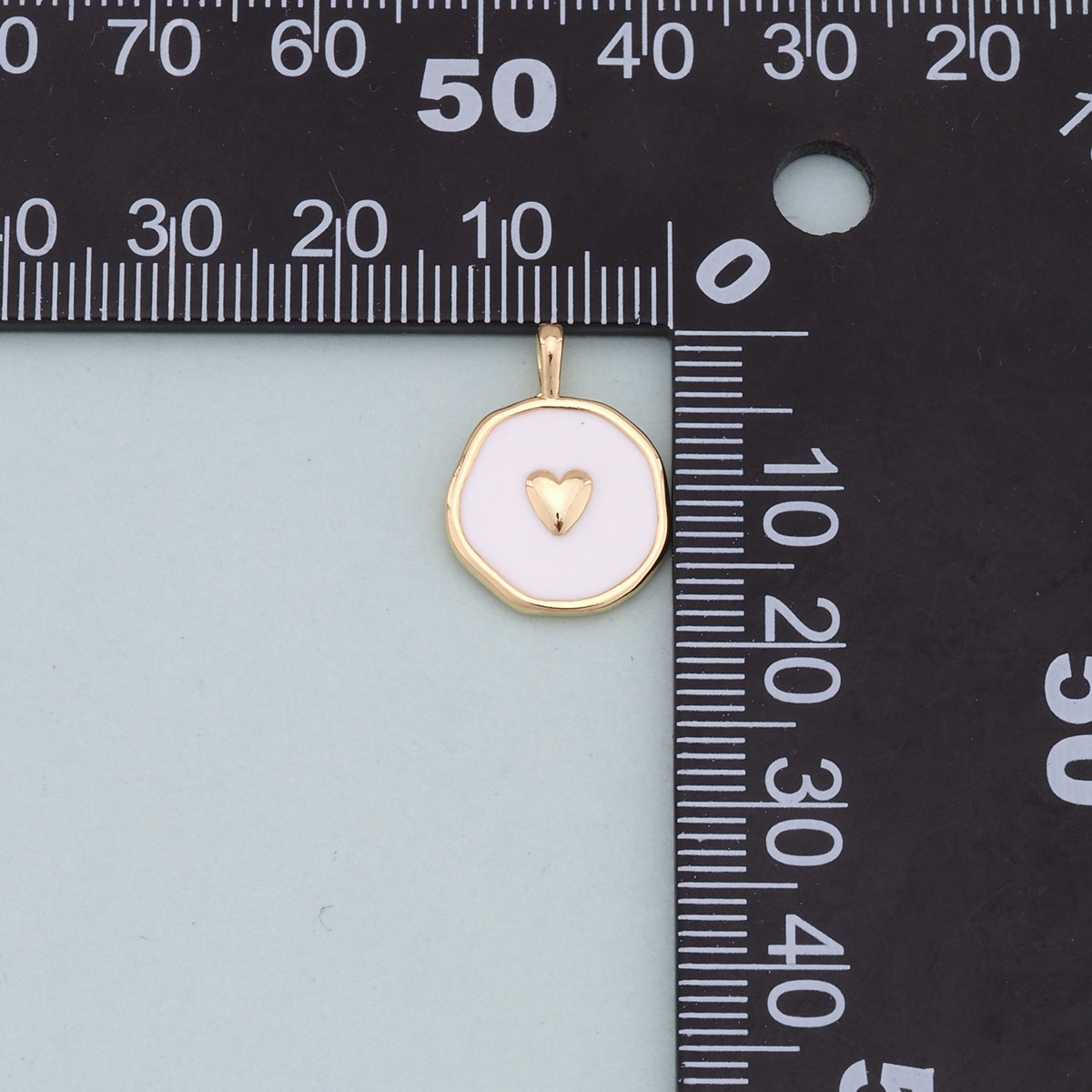 18K Gold Filled Enamel Heart Charm Pendant for Jewelry Making