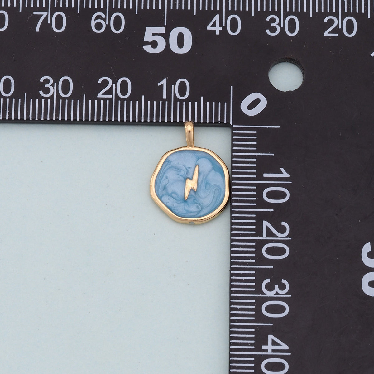 18K Gold Filled lightning Pendant,Enamel lightning Charm Bracelet Necklace for DIY Jewelry Making Supply