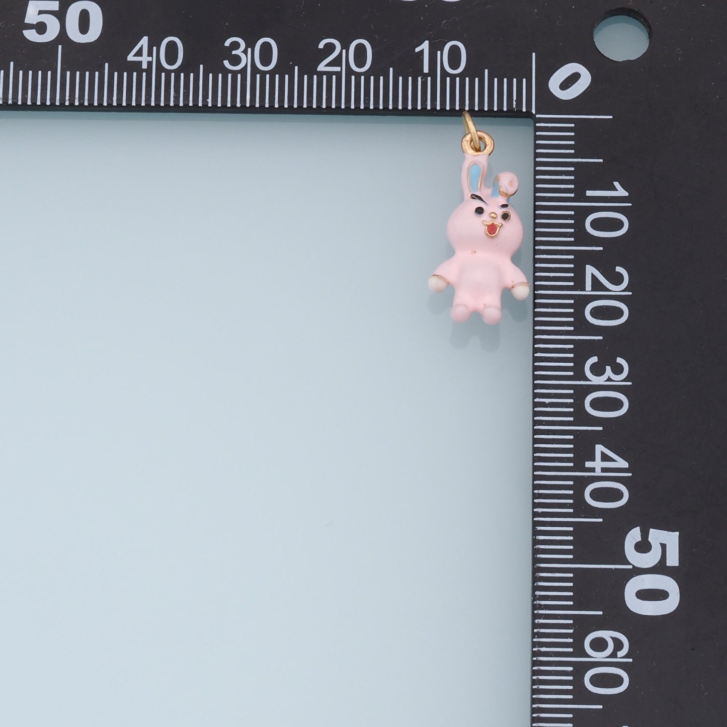 Cute Rabbit Charms,18K Gold Filled Enamel Rabbit Pendant,Kawaii Charm Bracelet Necklace for DIY Jewelry Making Supply