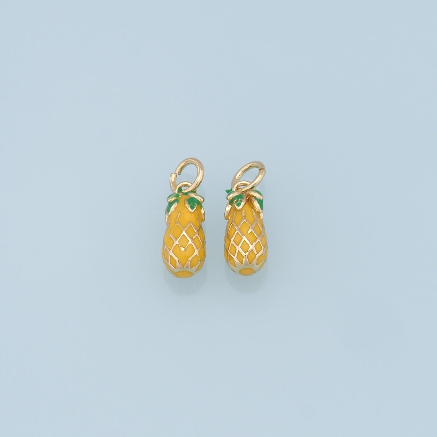 Cute Fruit Charms,18K Gold Filled Enamel Fruit Pendant,Kawaii Charm Bracelet Necklace for DIY Jewelry Making Supply
