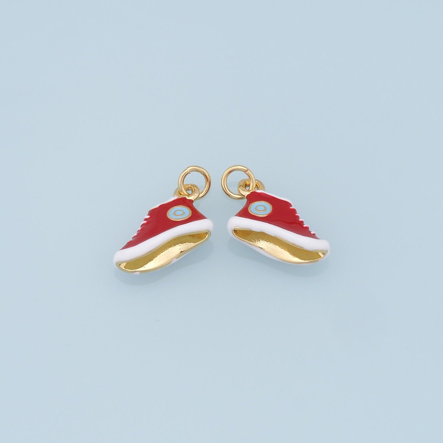 Gold Shoe Charms,18K Gold Filled Enamel Shoe Pendant,Cute Shoe Charm Bracelet Necklace for DIY Jewelry Making Supply