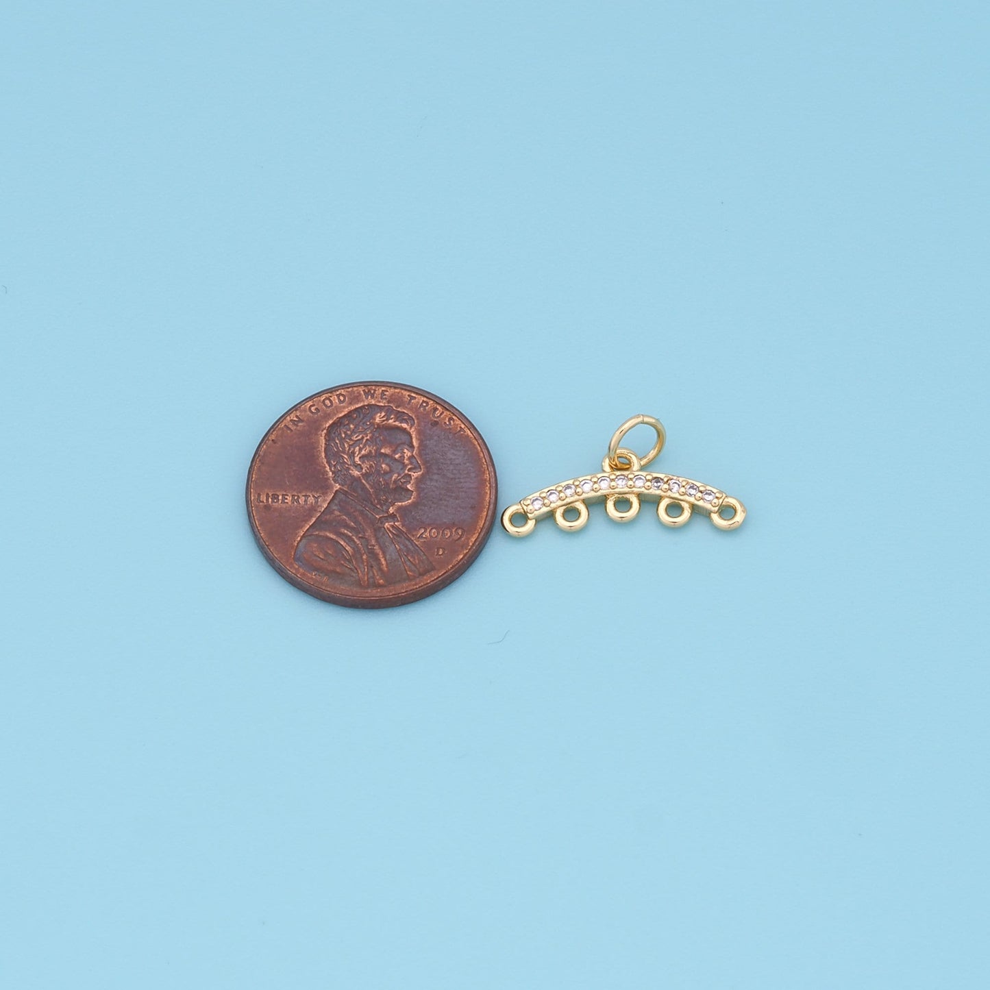 Gold Round strip Connector Charms,18K Gold Filled necklace connector Pendant,RCharm Bracelet Necklace for DIY Jewelry Making Supply