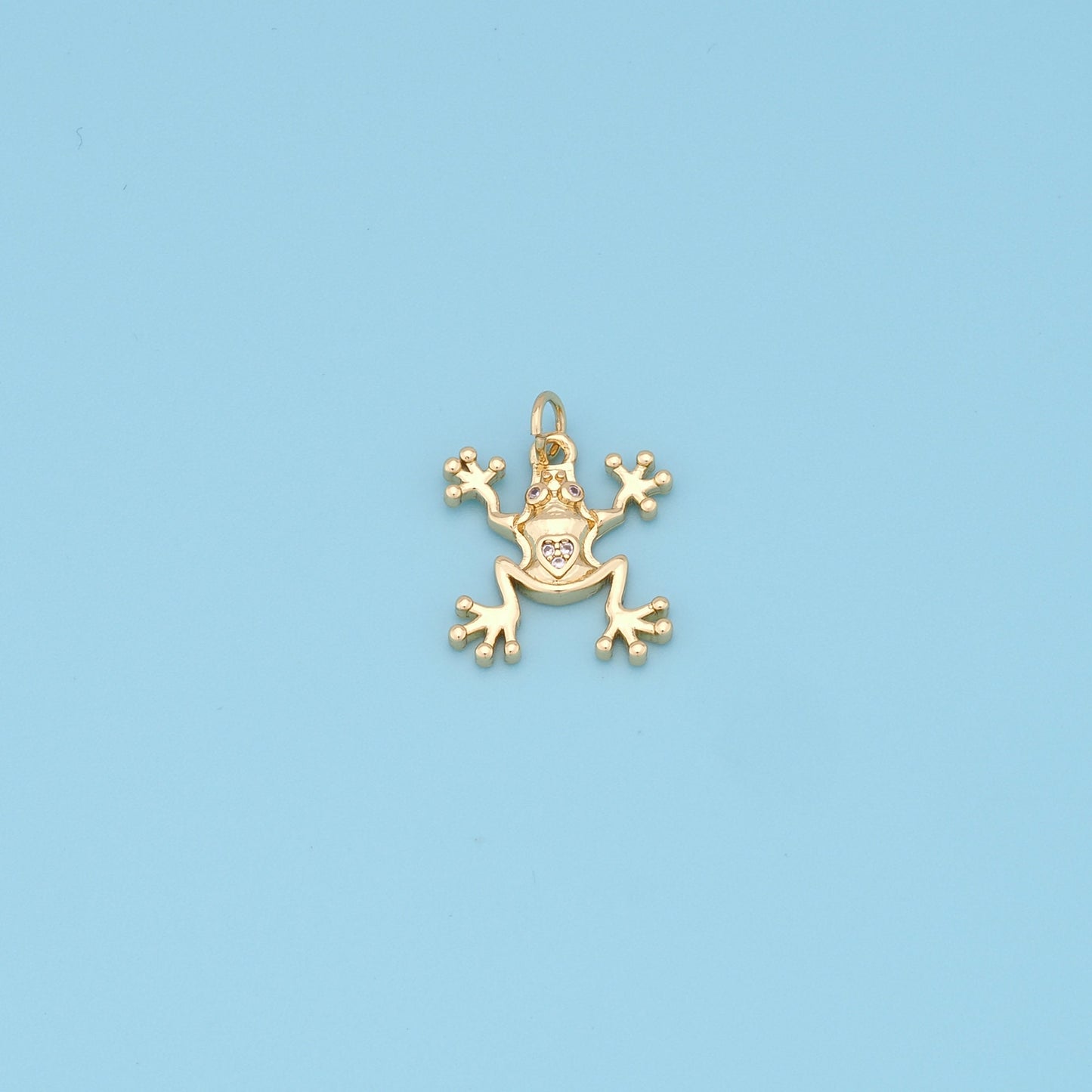 Gold frog Charms,18K Gold Filled frog Pendant Charm Bracelet Necklace for DIY Jewelry Making Supply