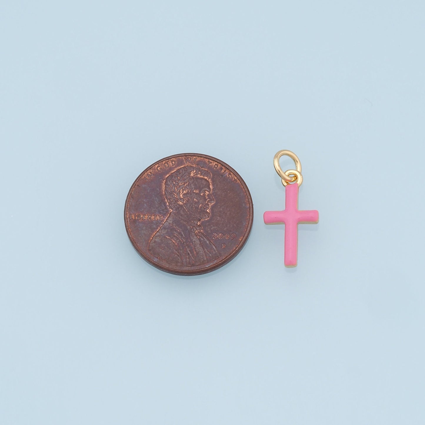 Gold Cross Charms,18K Gold Filled Enamel Cross Pendant,Protect Religious Charm Bracelet Necklace for DIY Jewelry Making Supply