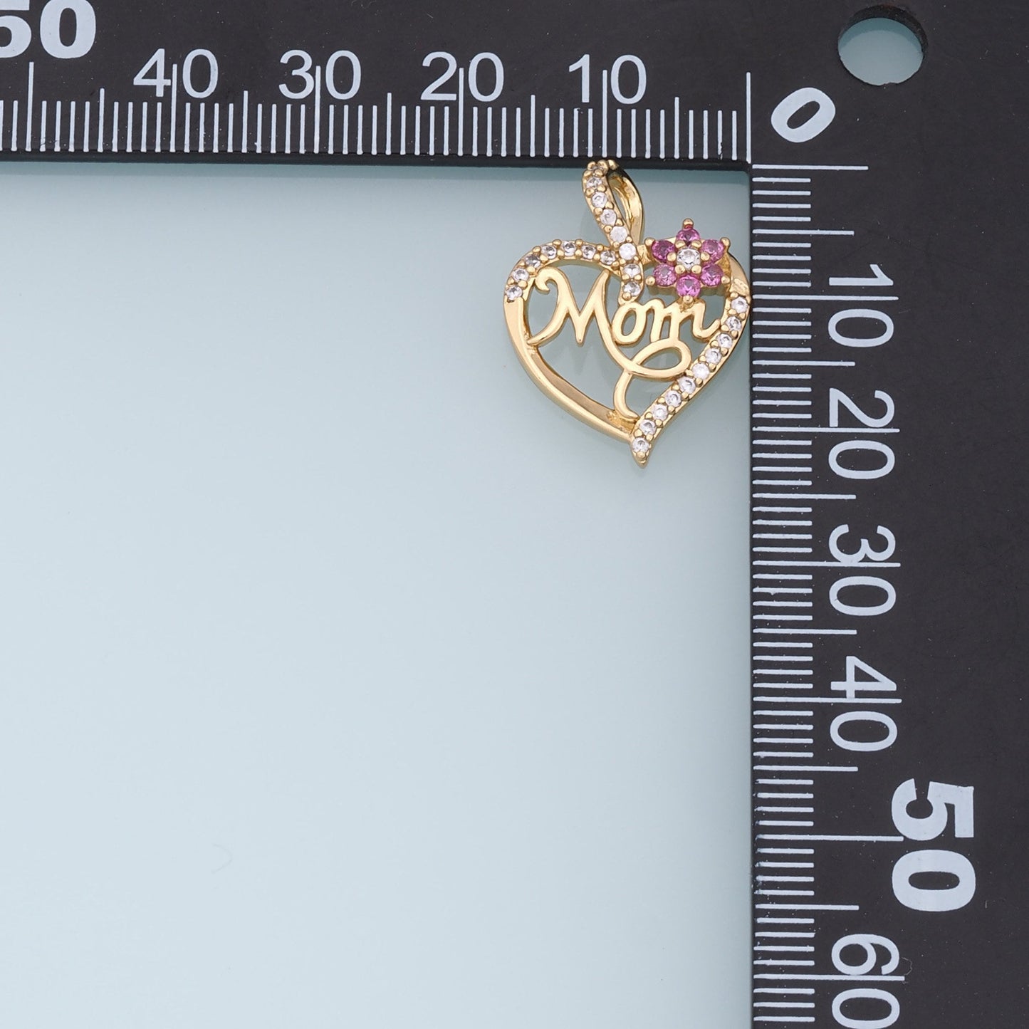 Gold Heart Charms,18K Gold Filled Heart Pendant,Heart Mom Charm Bracelet Necklace for DIY Jewelry Making Supply