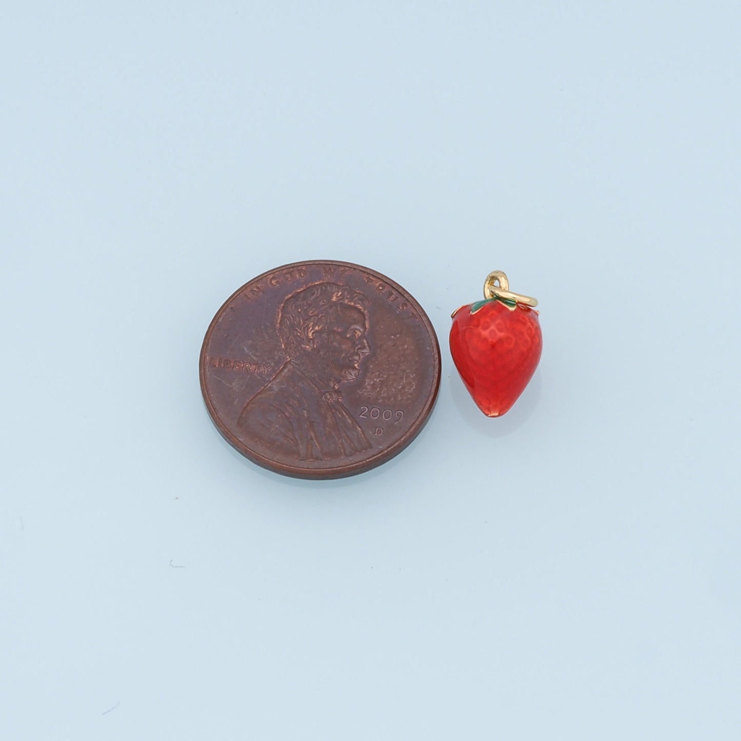 Gold strawberry Charms,18K Gold Filled strawberry Pendant,Fruit Charm Bracelet Necklace for DIY Jewelry Making Supply