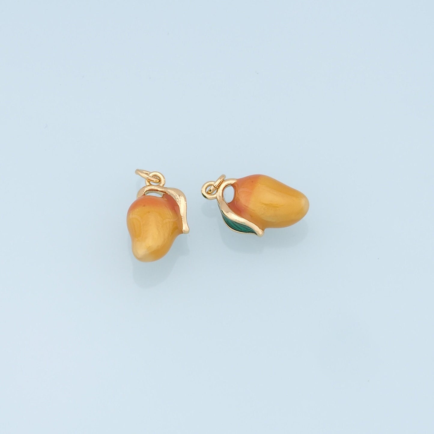 Gold Mango Charms,18K Gold Filled Mango Pendant,Fruit Charm Bracelet Necklace for DIY Jewelry Making Supply